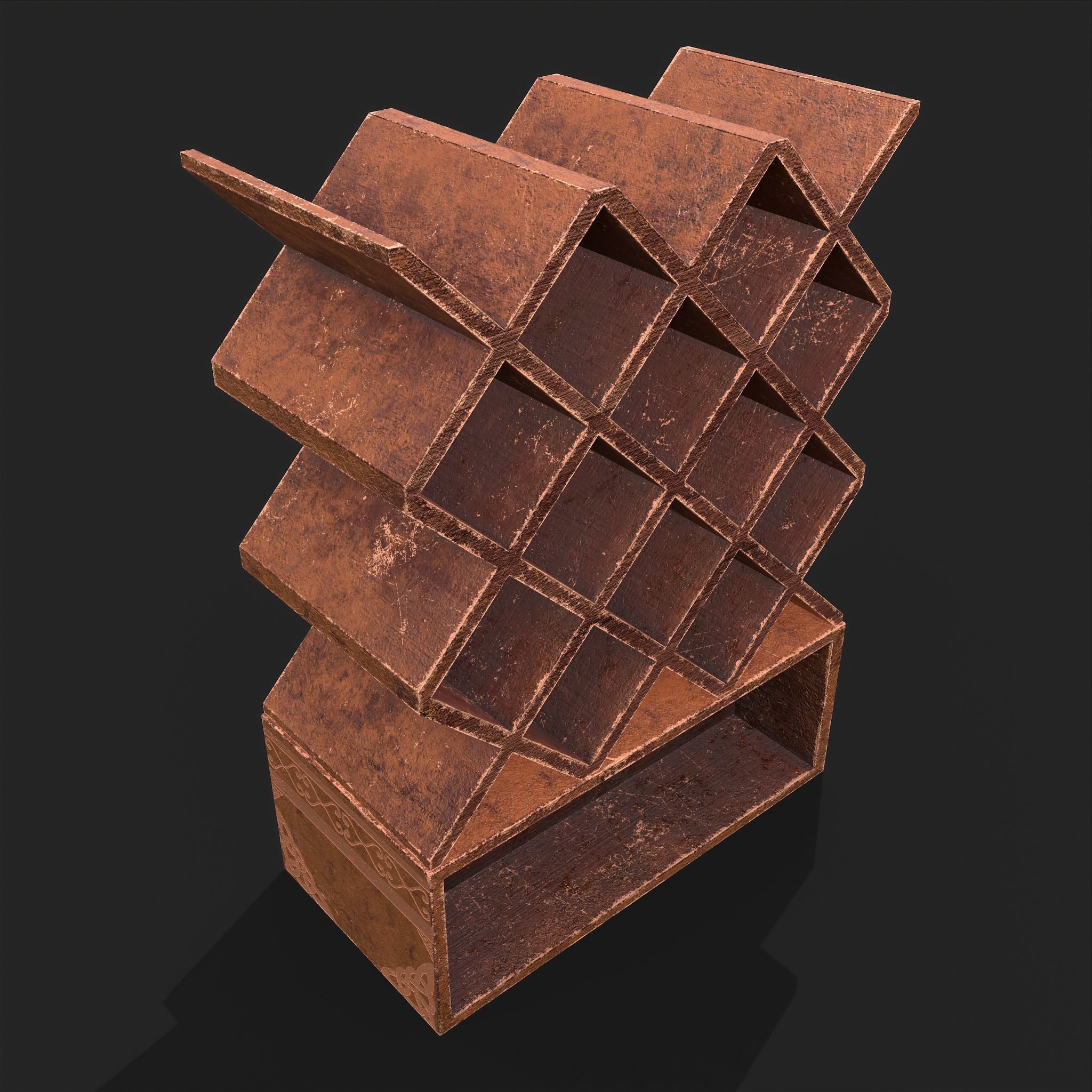 Scroll Shelf Low-poly 3D model_18