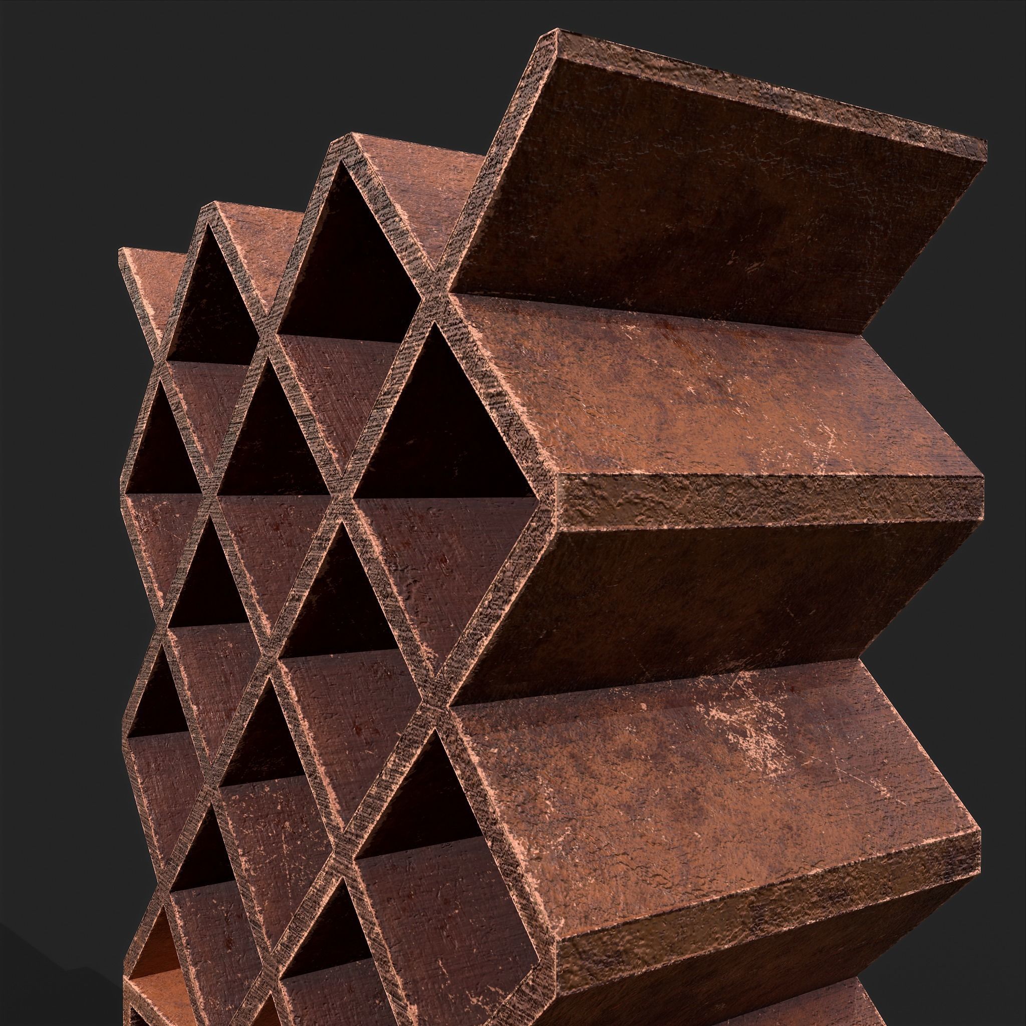Scroll Shelf Low-poly 3D model_13