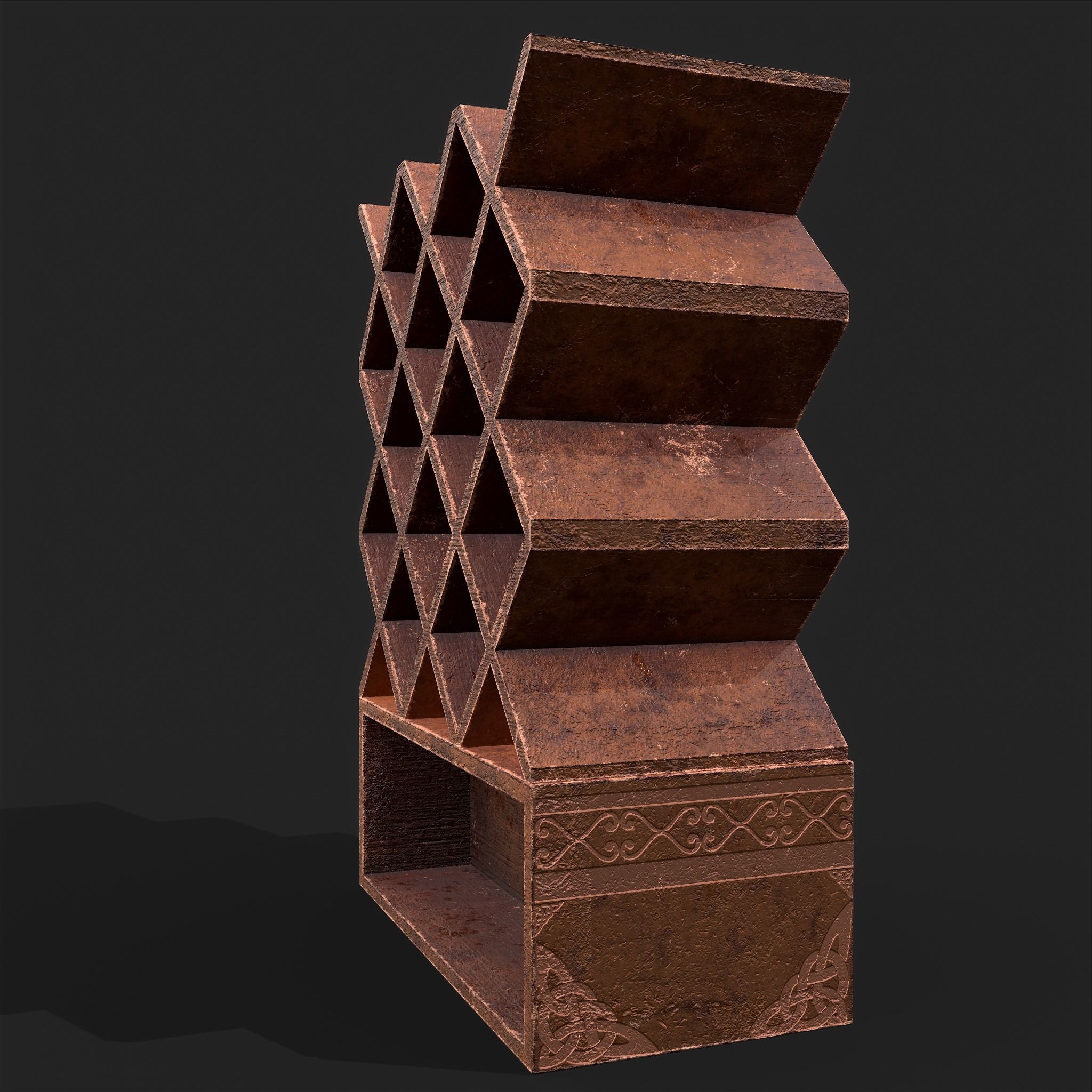 Scroll Shelf Low-poly 3D model_5