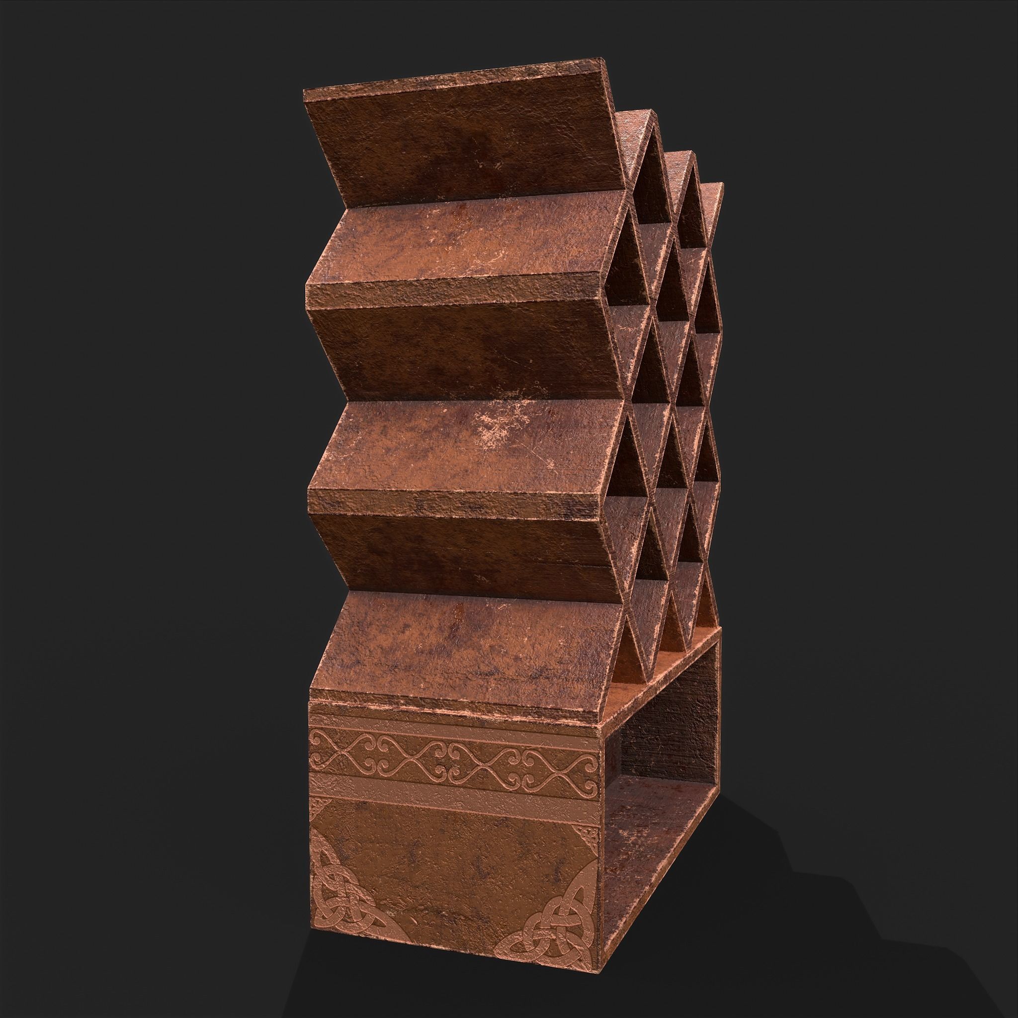Scroll Shelf Low-poly 3D model_20