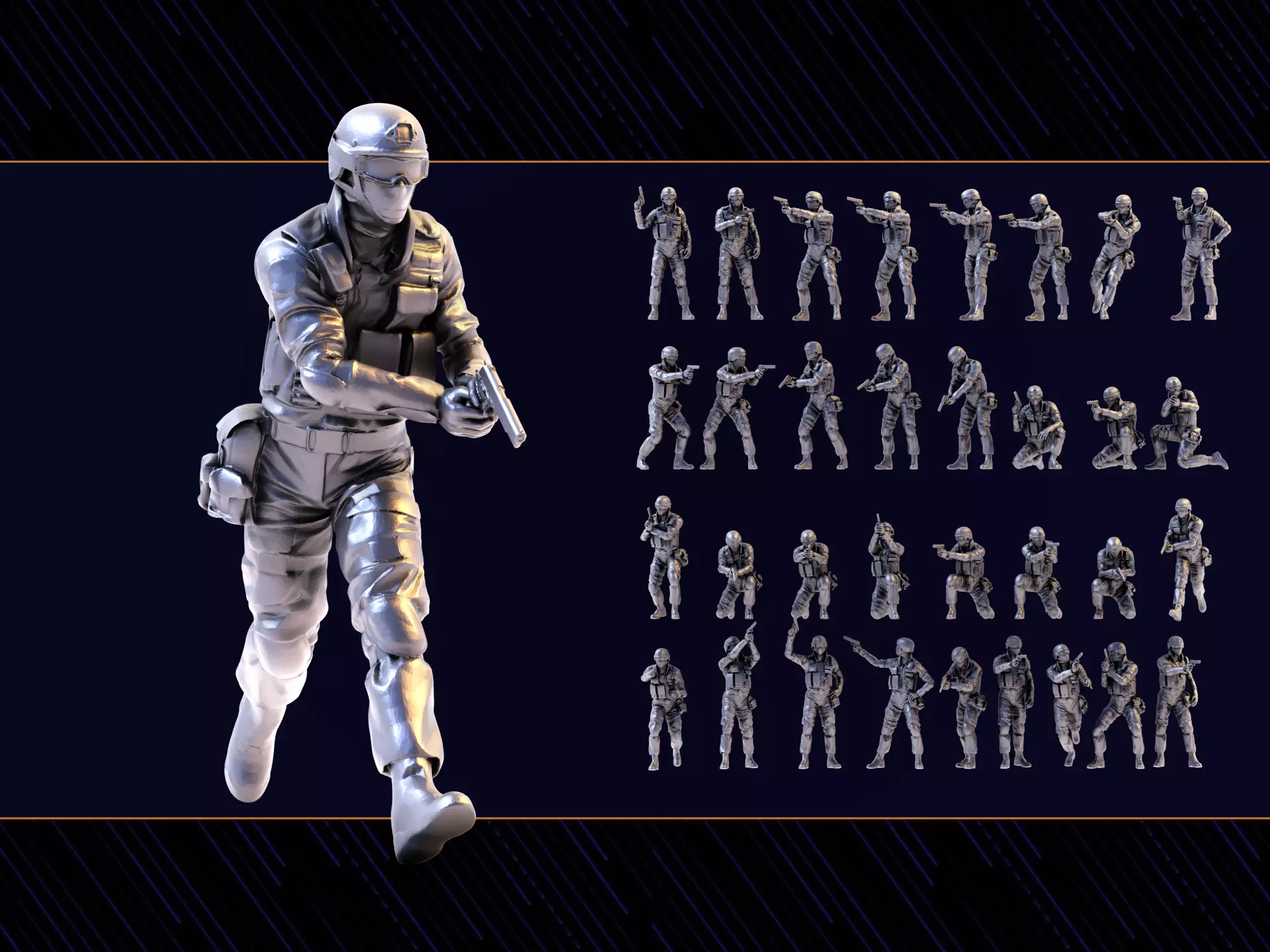 SWAT Figure Set 04 3D print model