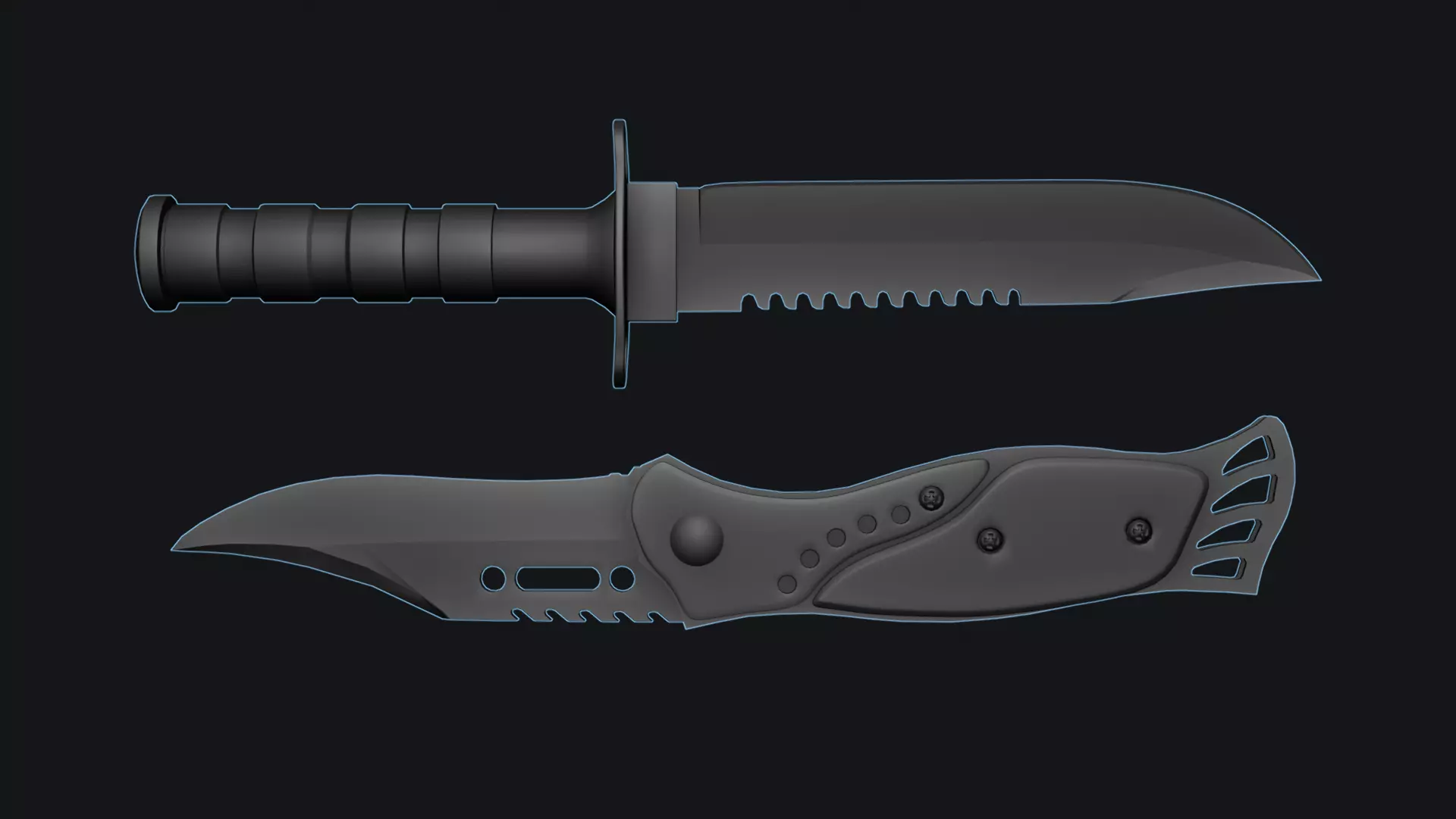 Knives knife Low-poly 3D model