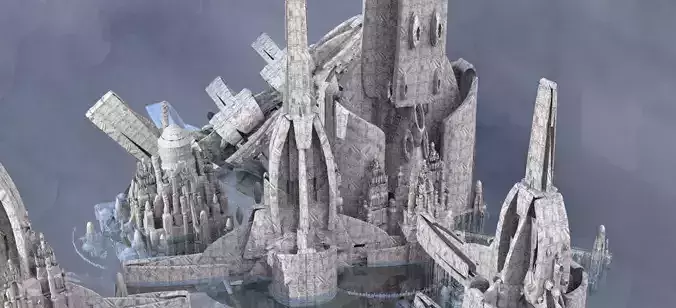 Arch reactor turbine City 1 Kit bash 3D model