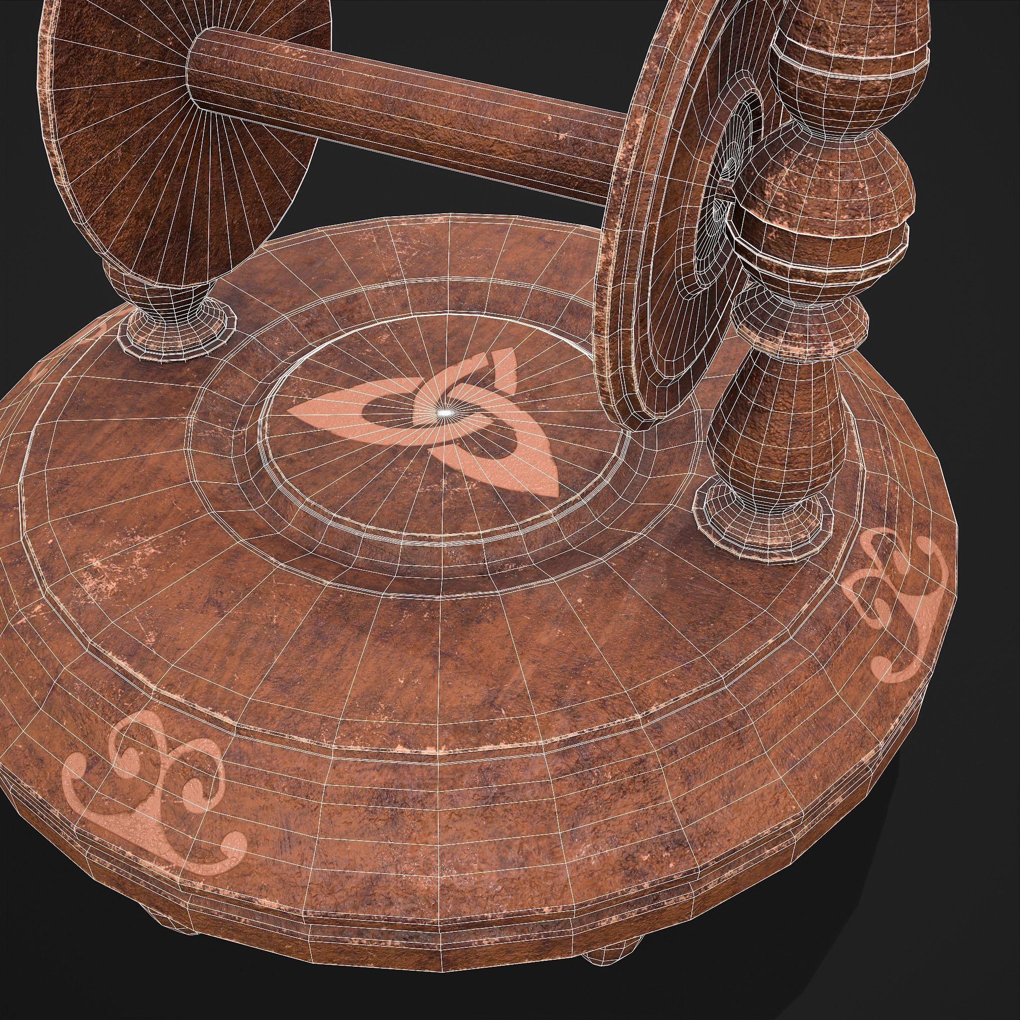 Elegant Scroll Holder Low-poly 3D model_11