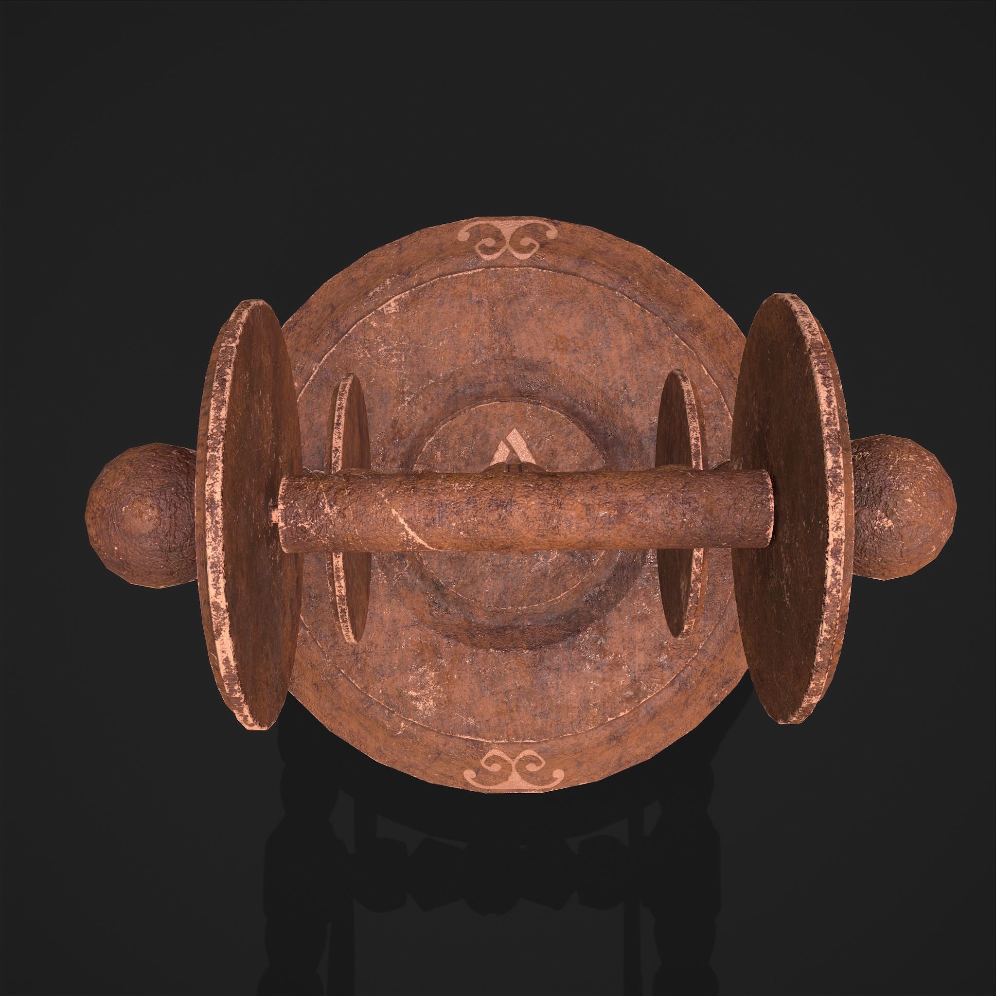 Elegant Scroll Holder Low-poly 3D model_20
