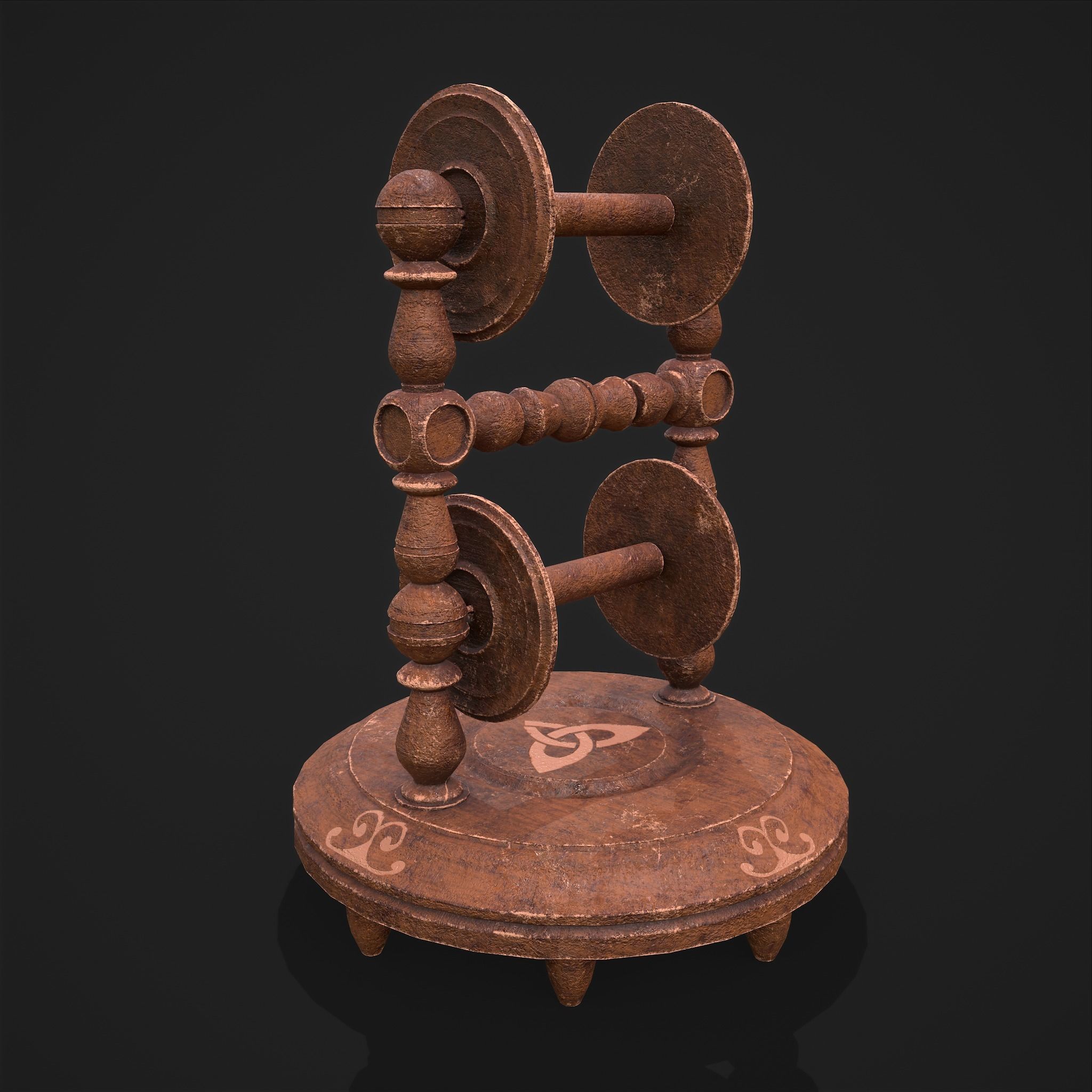 Elegant Scroll Holder Low-poly 3D model_4