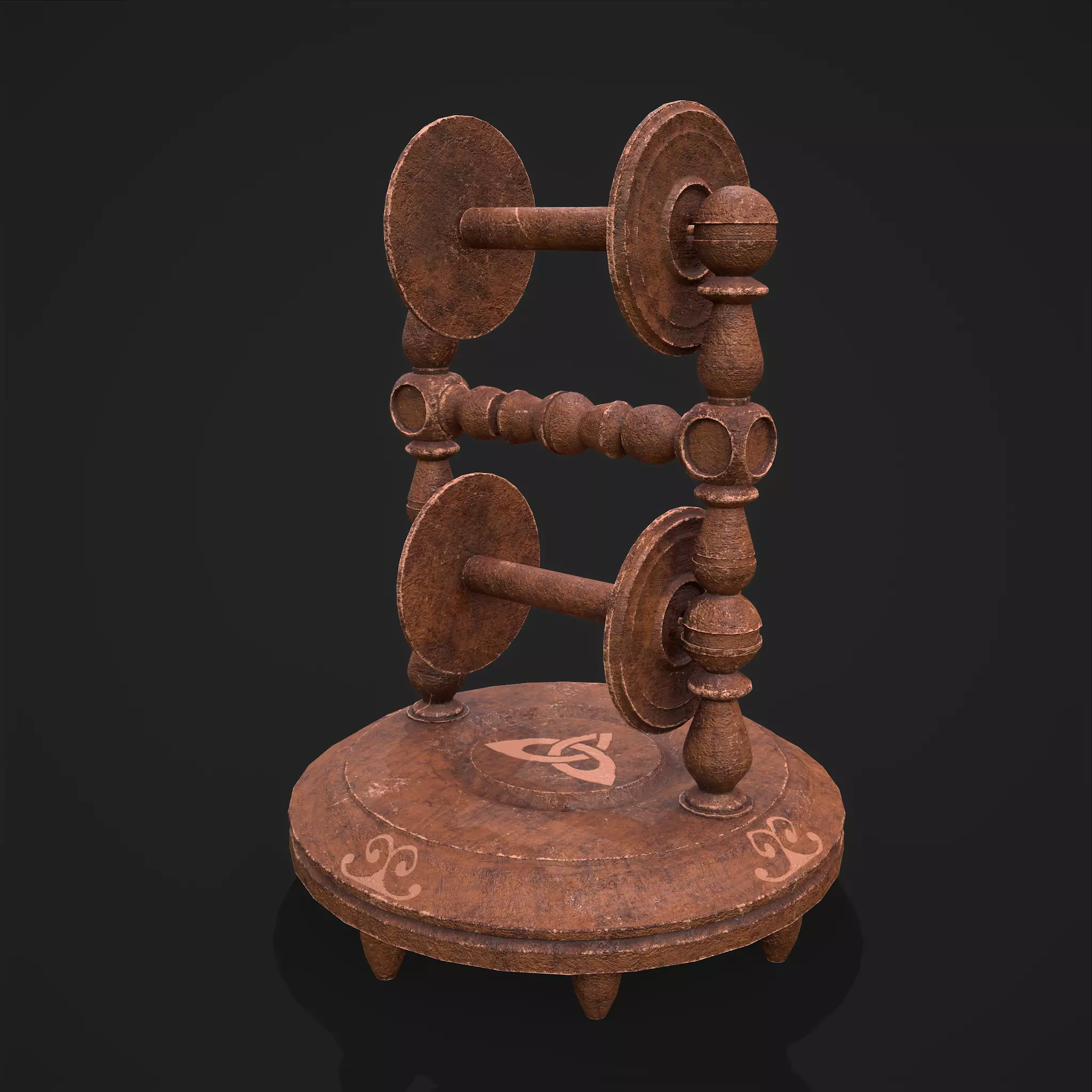 Elegant Scroll Holder Low-poly 3D model_0