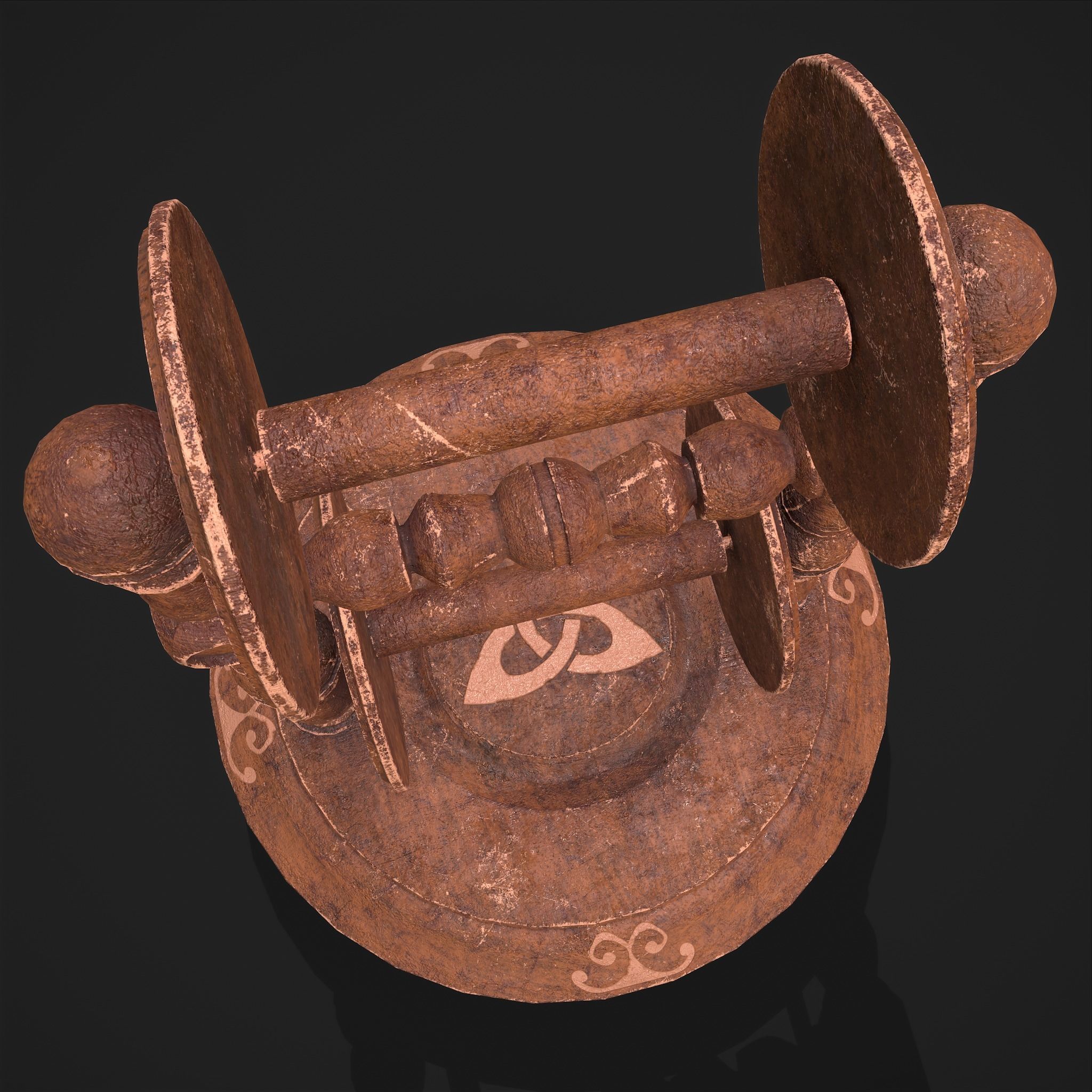 Elegant Scroll Holder Low-poly 3D model_19