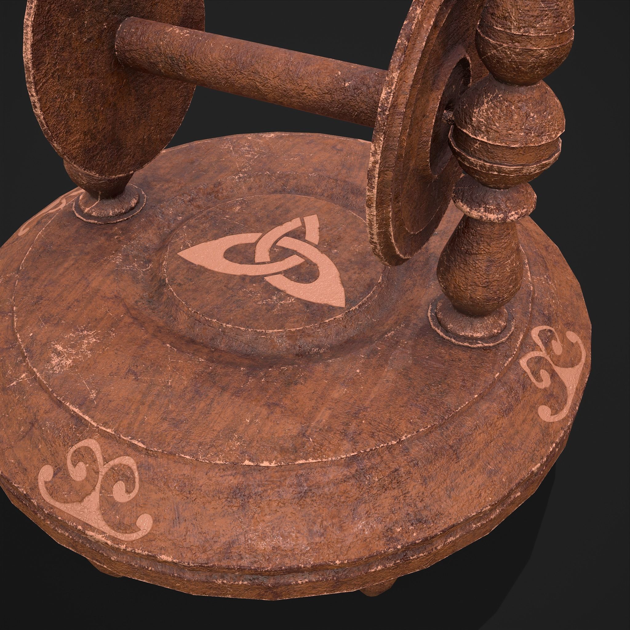 Elegant Scroll Holder Low-poly 3D model_10