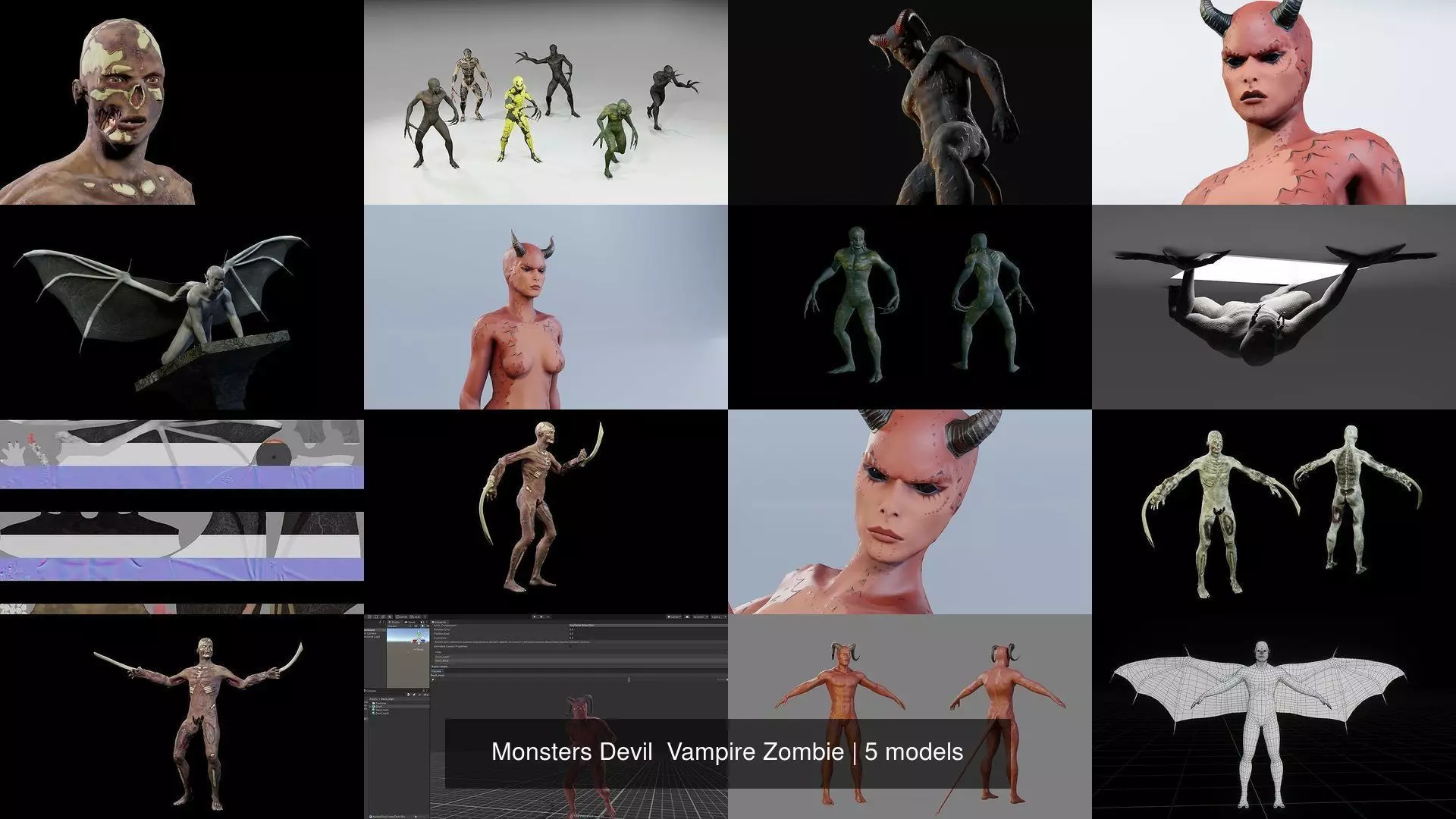 Monsters Devil  Vampire Zombie 3D Model Collection_6