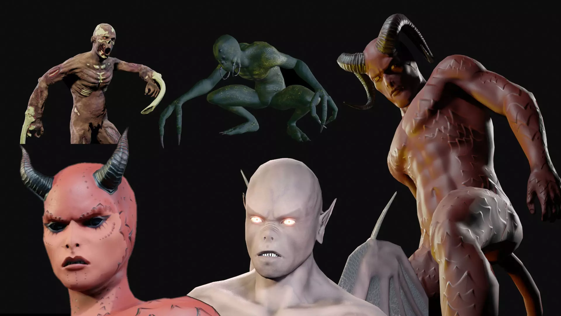 Monsters Devil  Vampire Zombie 3D Model Collection_0