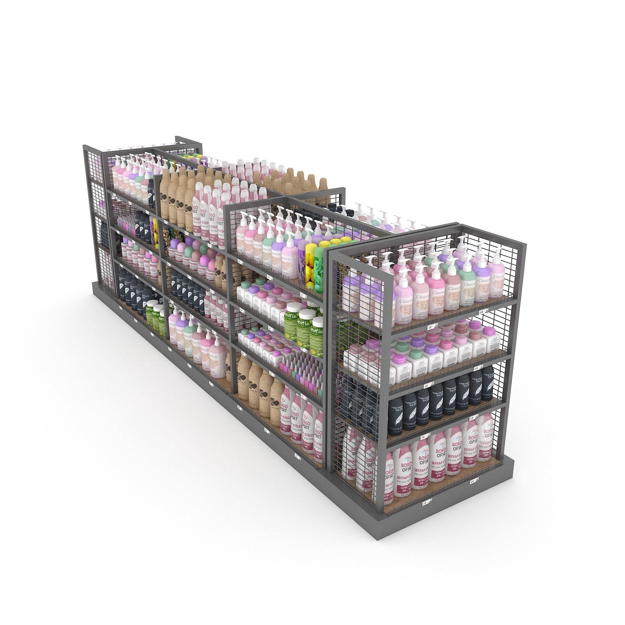 cosmetic product market stand Low-poly 3D model_1