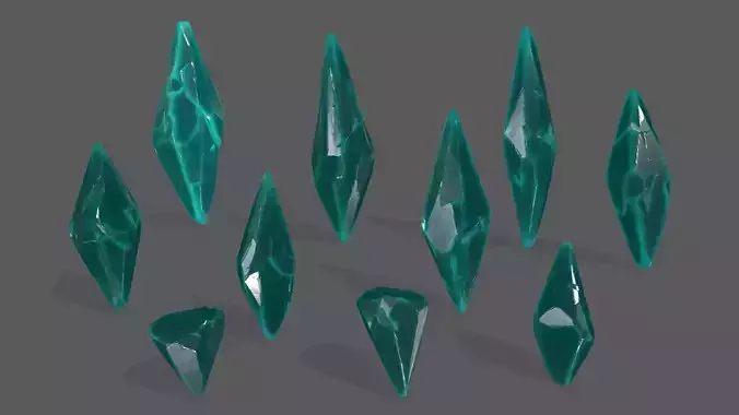 crystal set 2 piece of turquoise glass