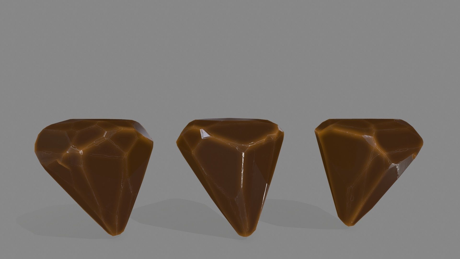 crystal set 3 piece of metal Low-poly 3D model_12