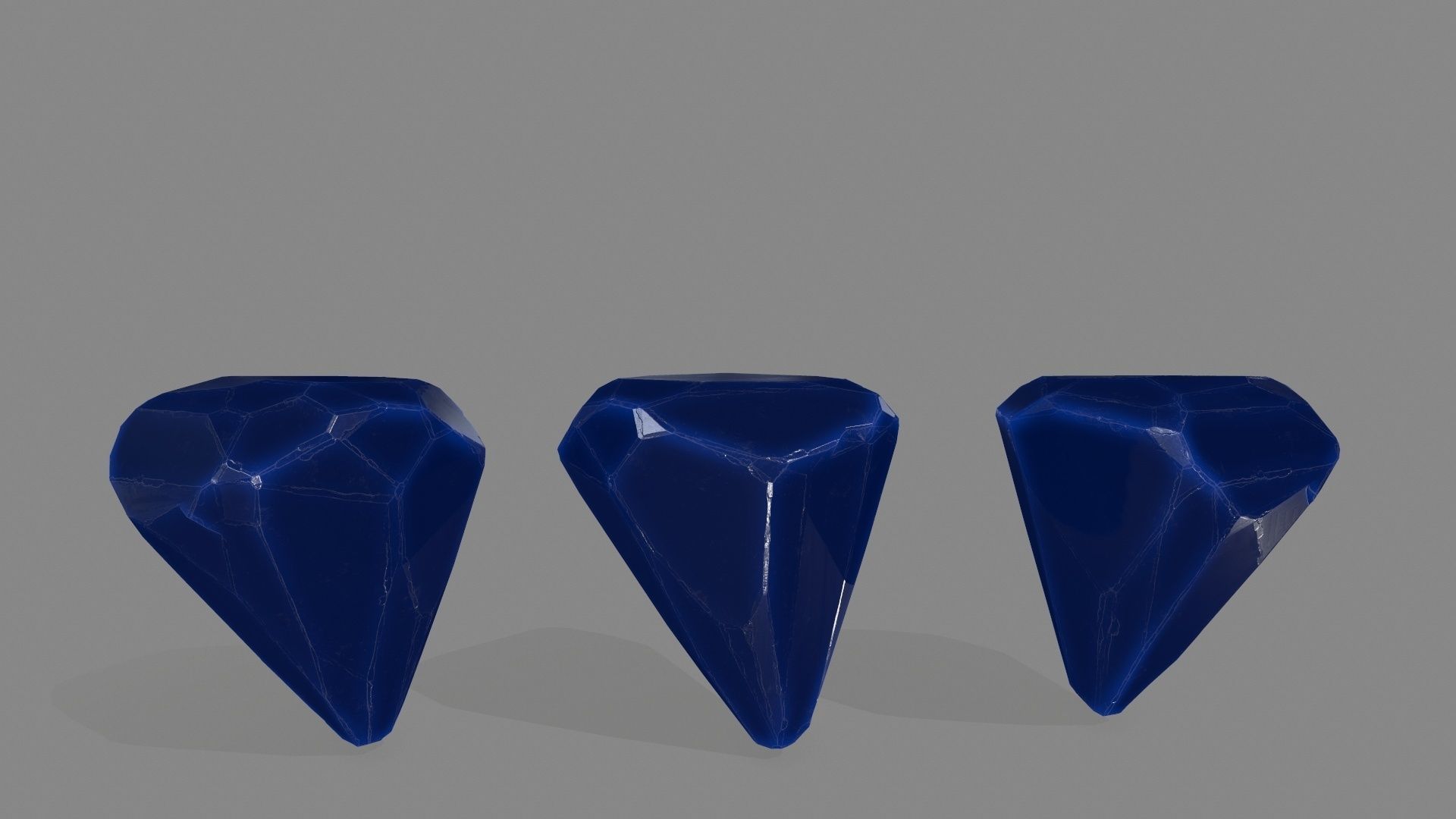 crystal set 5 piece of glass Low-poly 3D model_12