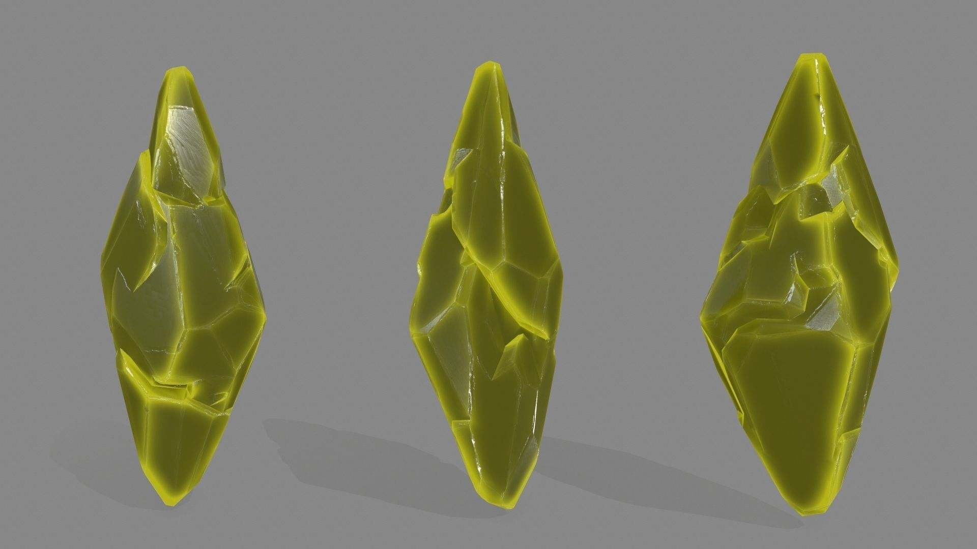 crystal set 6 leaf Low-poly 3D model_3