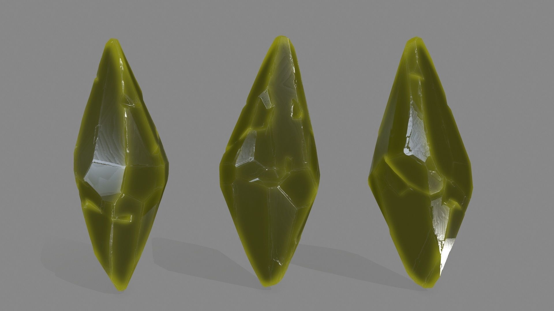 crystal set 6 leaf Low-poly 3D model_7