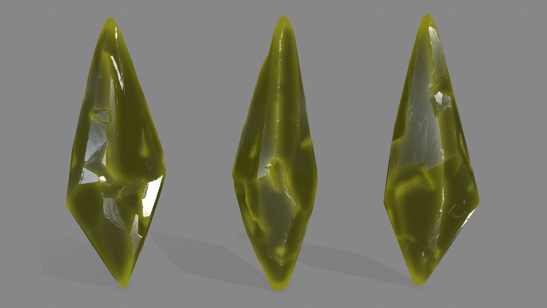 crystal set 6 leaf Low-poly 3D model_5