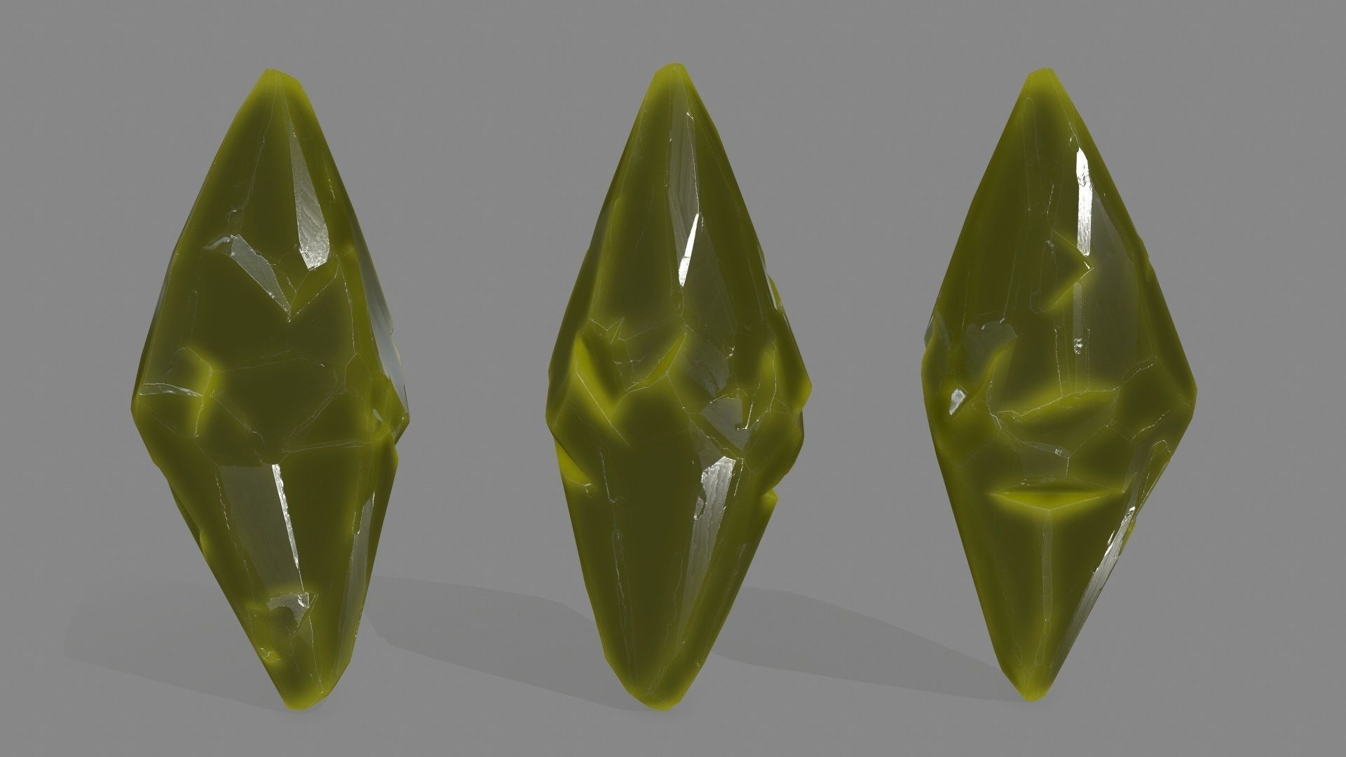 crystal set 6 leaf Low-poly 3D model_11