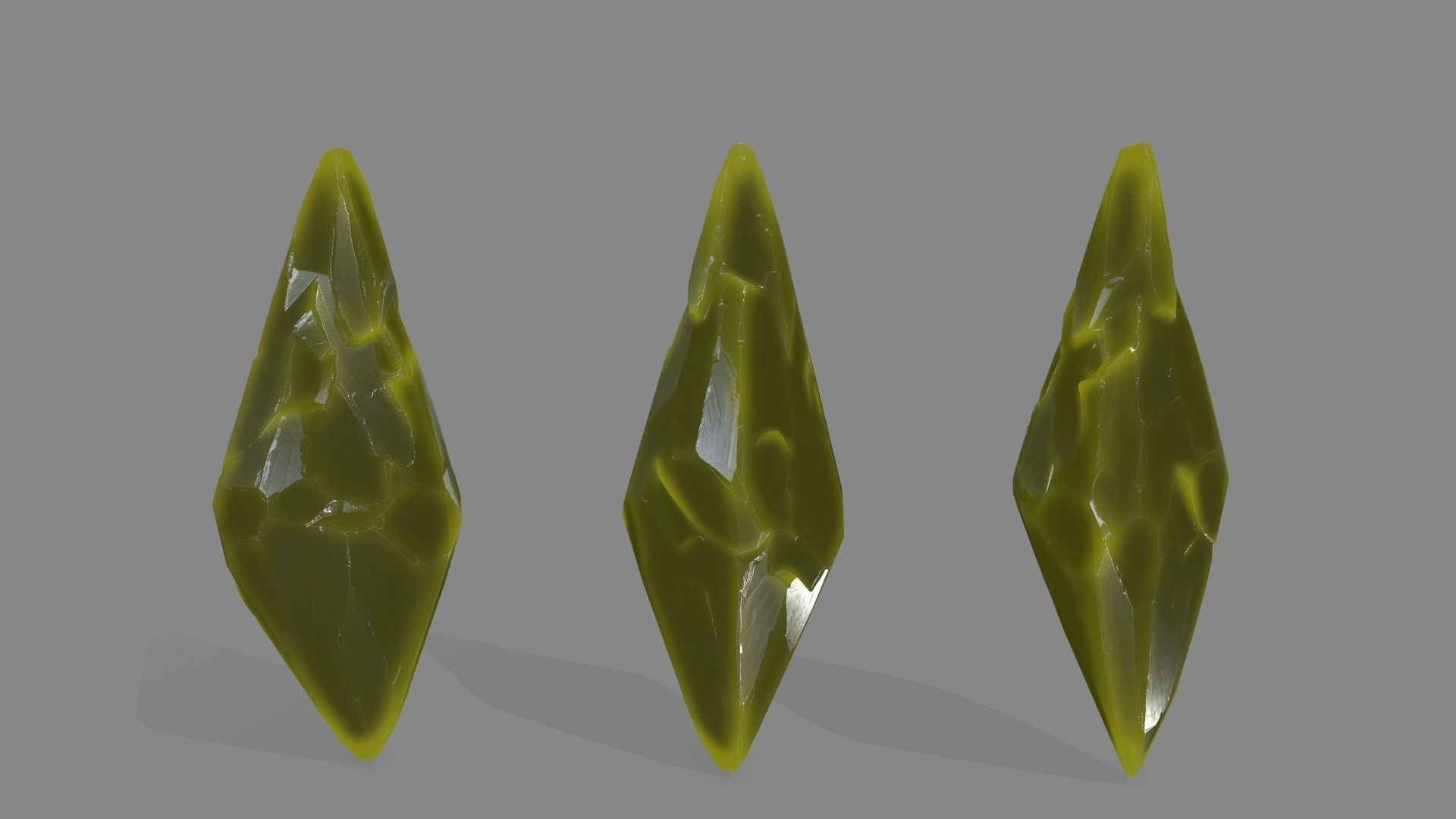 crystal set 6 leaf Low-poly 3D model_9