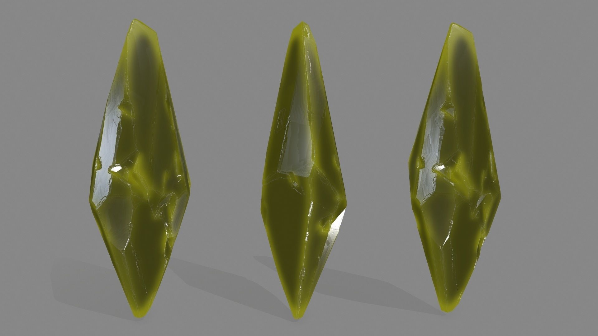 crystal set 6 leaf Low-poly 3D model_6