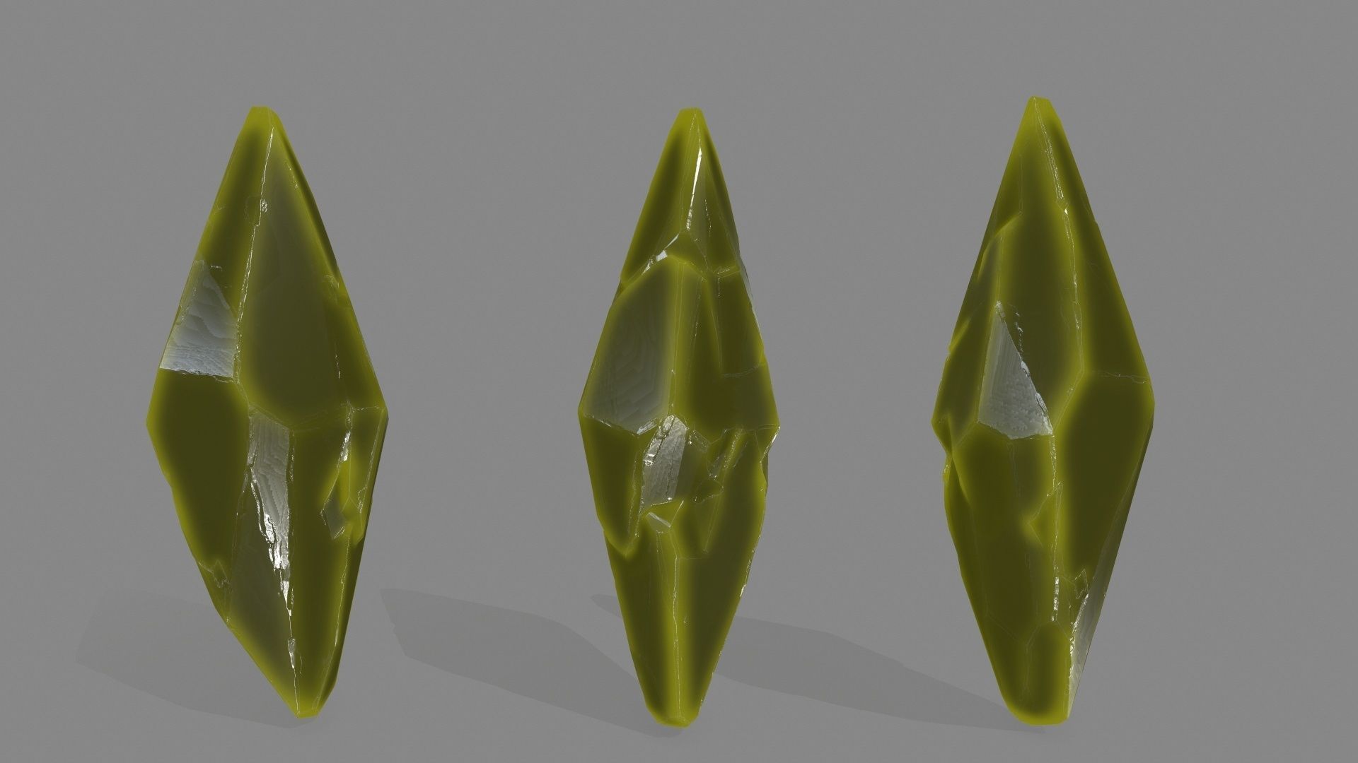 crystal set 6 leaf Low-poly 3D model_4