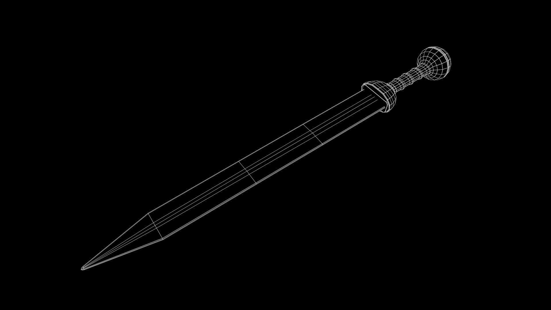 Iron Gladius GAME READY Low-poly 3D model_5