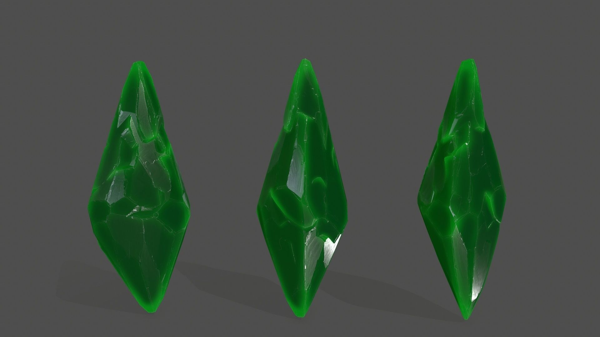 crystal set 8 Low-poly 3D model_8