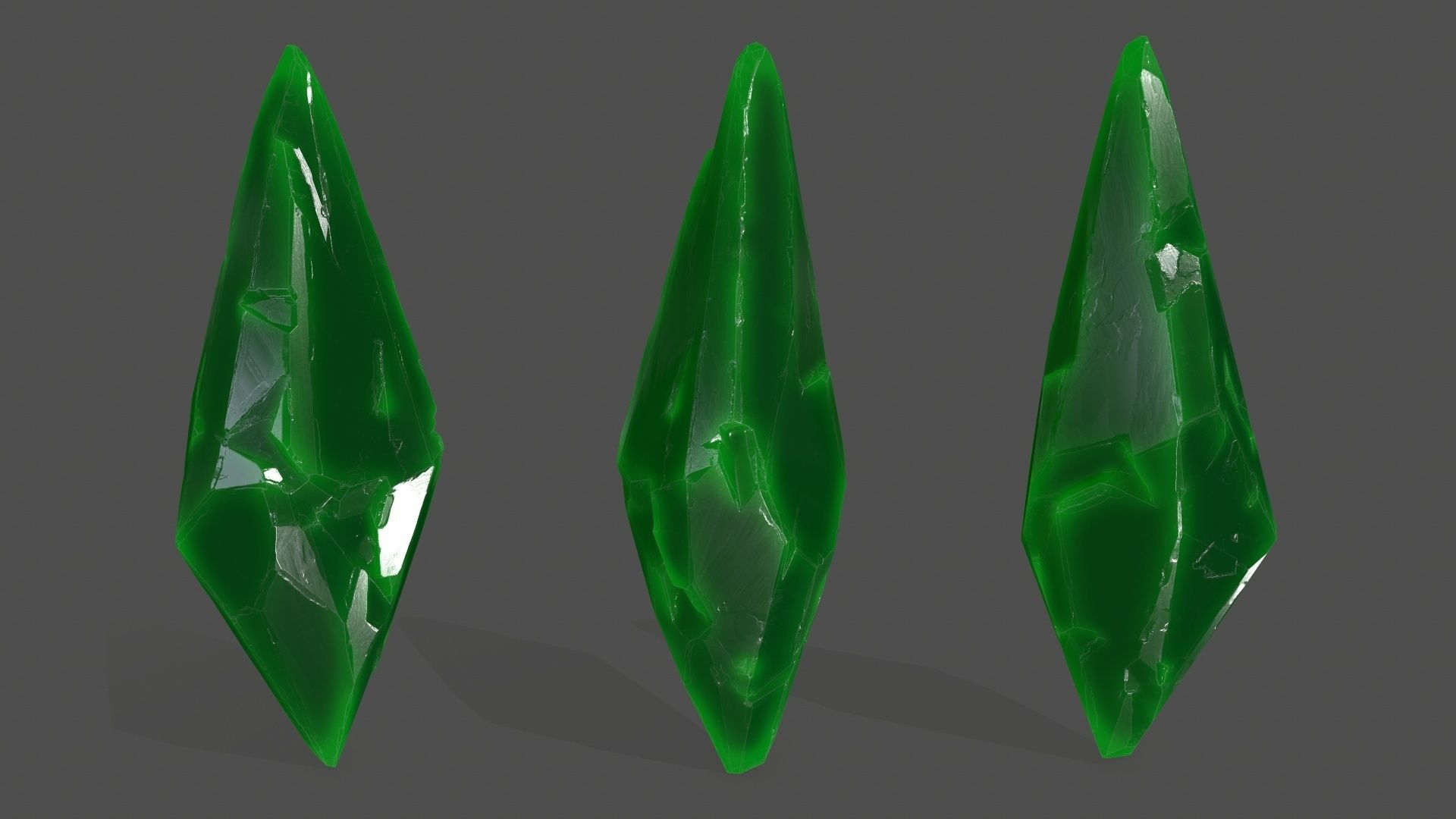 crystal set 8 Low-poly 3D model_5