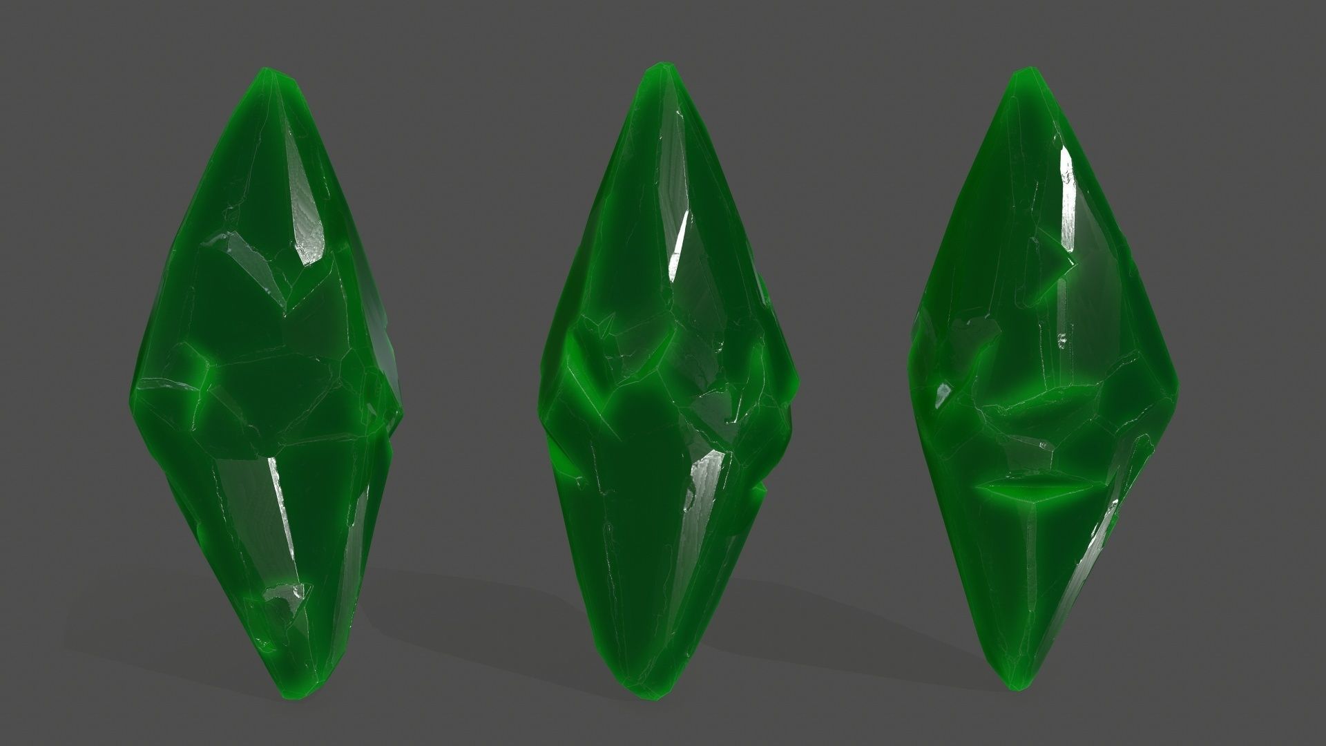 crystal set 8 Low-poly 3D model_10