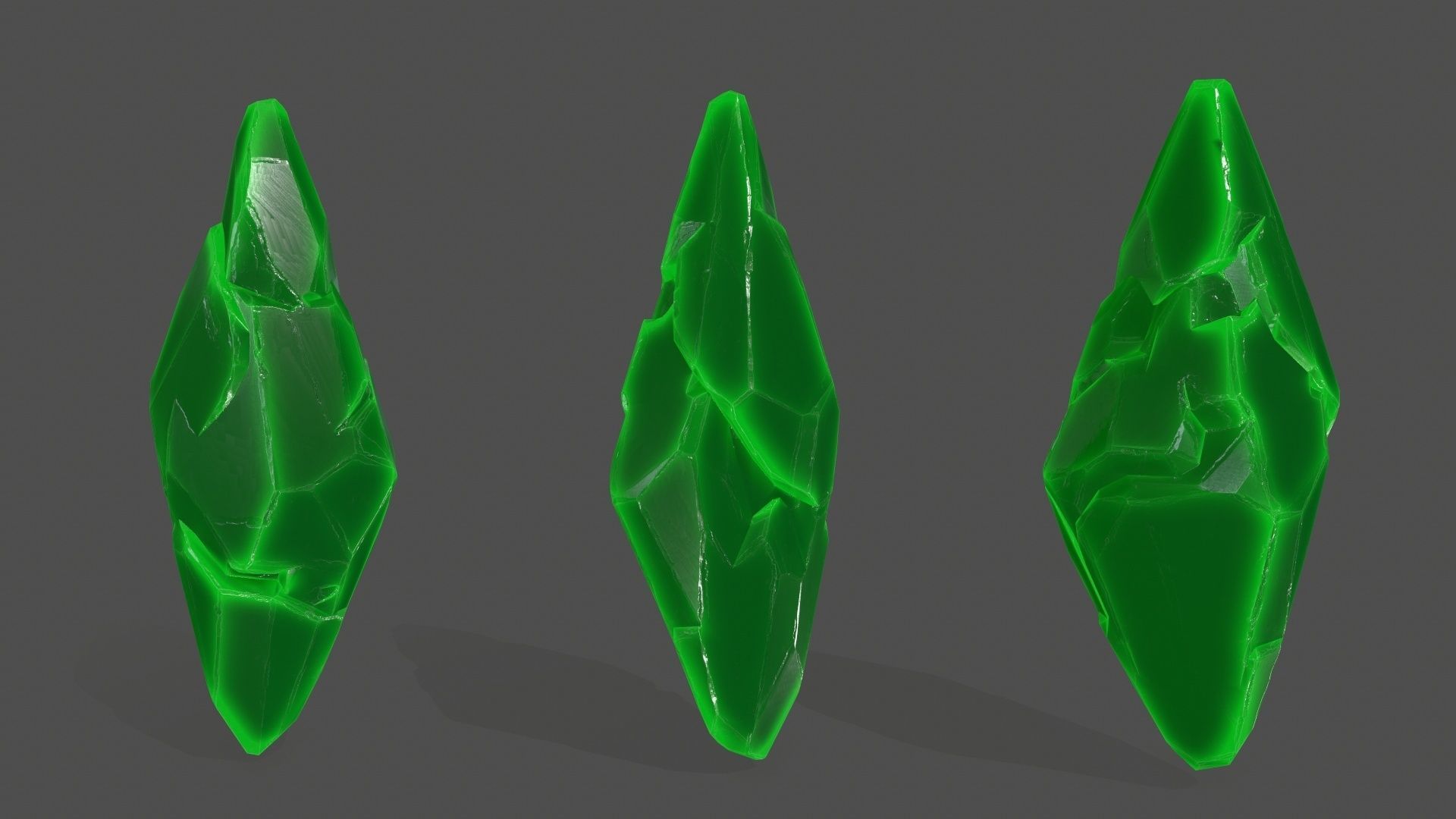 crystal set 8 Low-poly 3D model_3