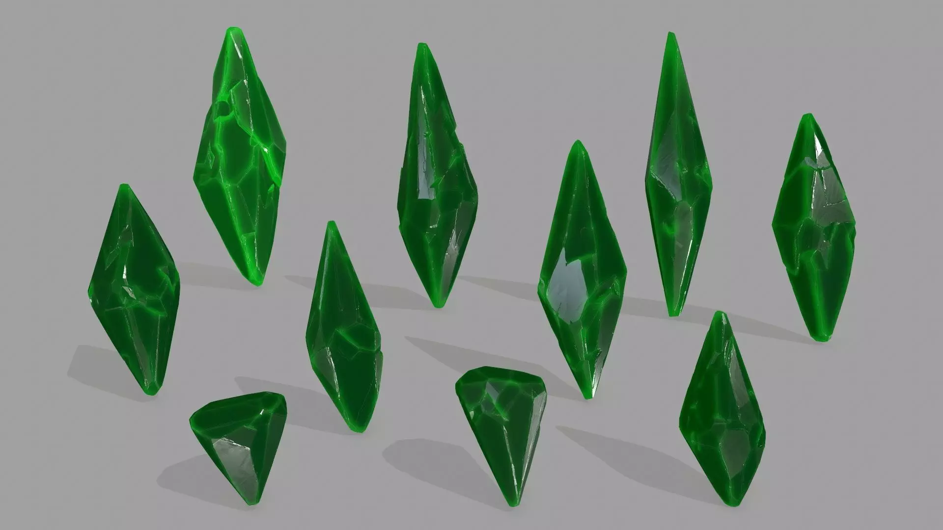 crystal set 8 Low-poly 3D model_0