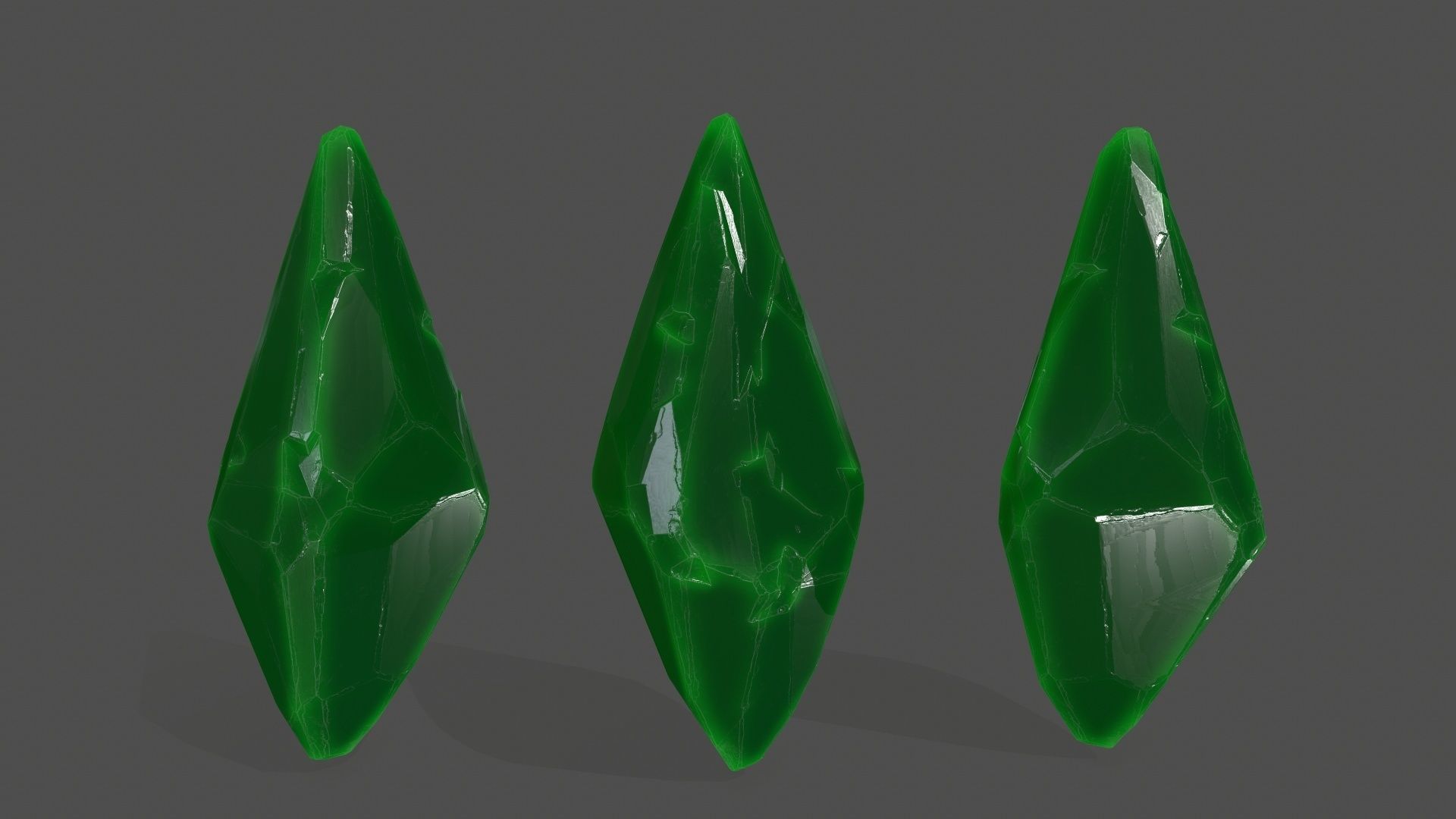 crystal set 8 Low-poly 3D model_9