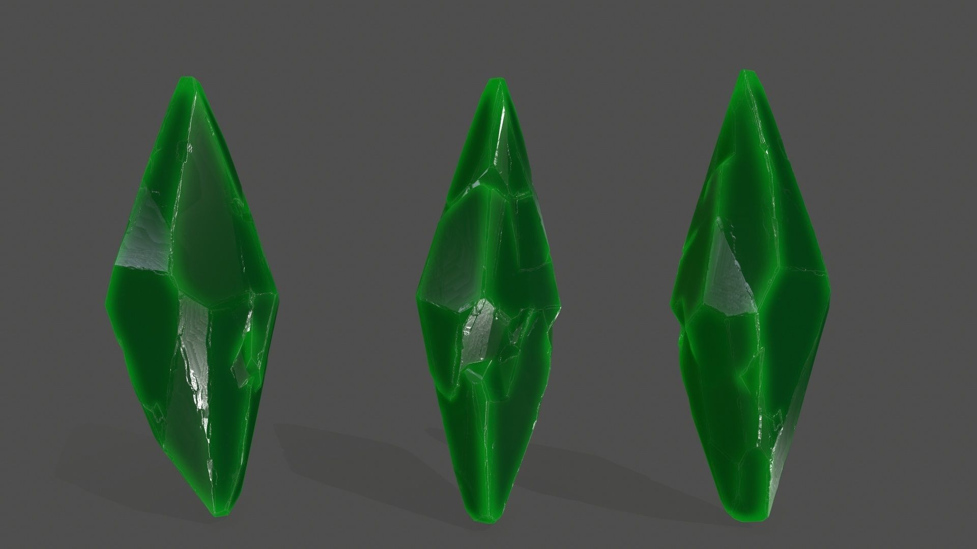 crystal set 8 Low-poly 3D model_4