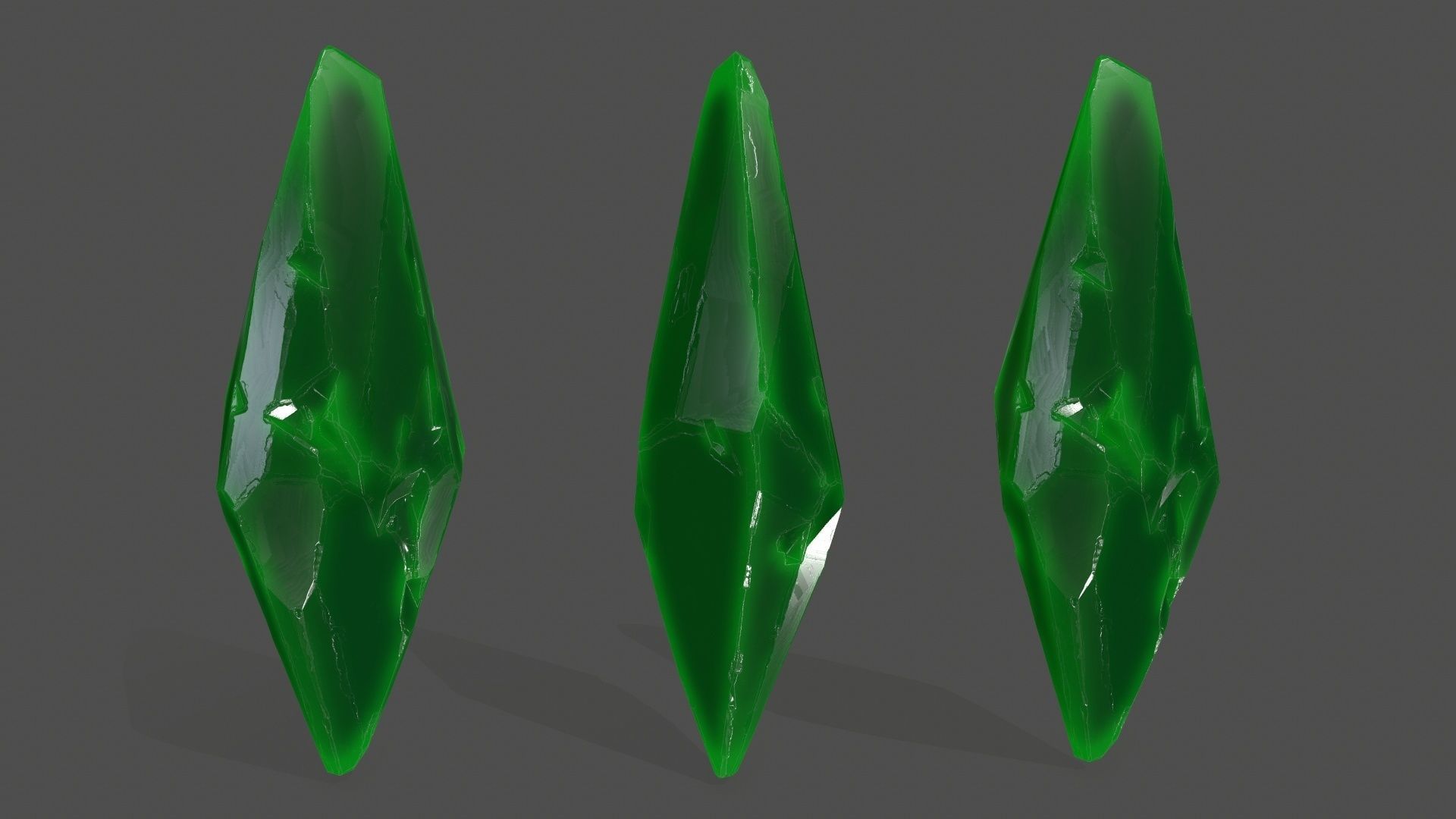crystal set 8 Low-poly 3D model_6