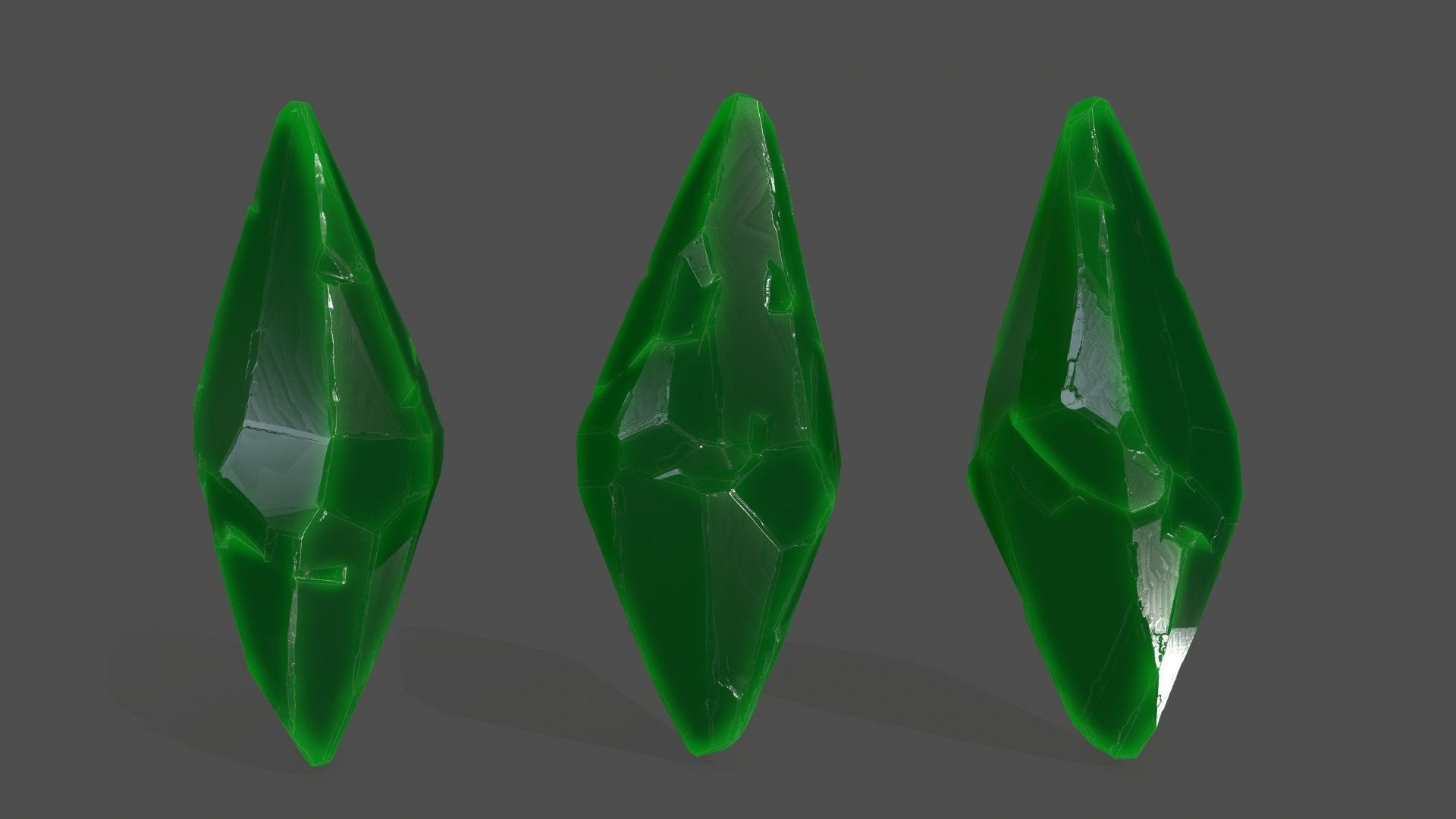 crystal set 8 Low-poly 3D model_7