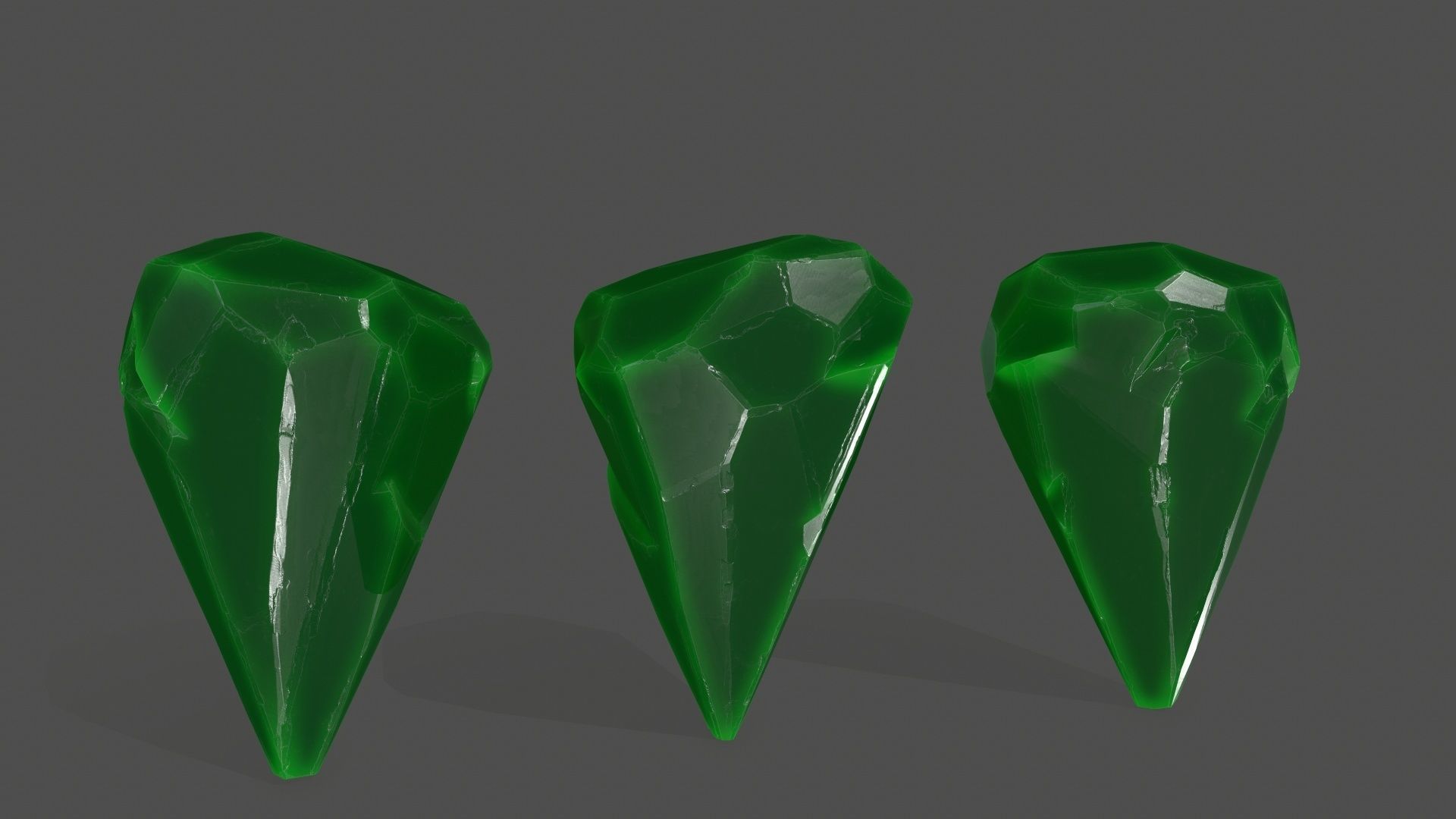 crystal set 8 Low-poly 3D model_11