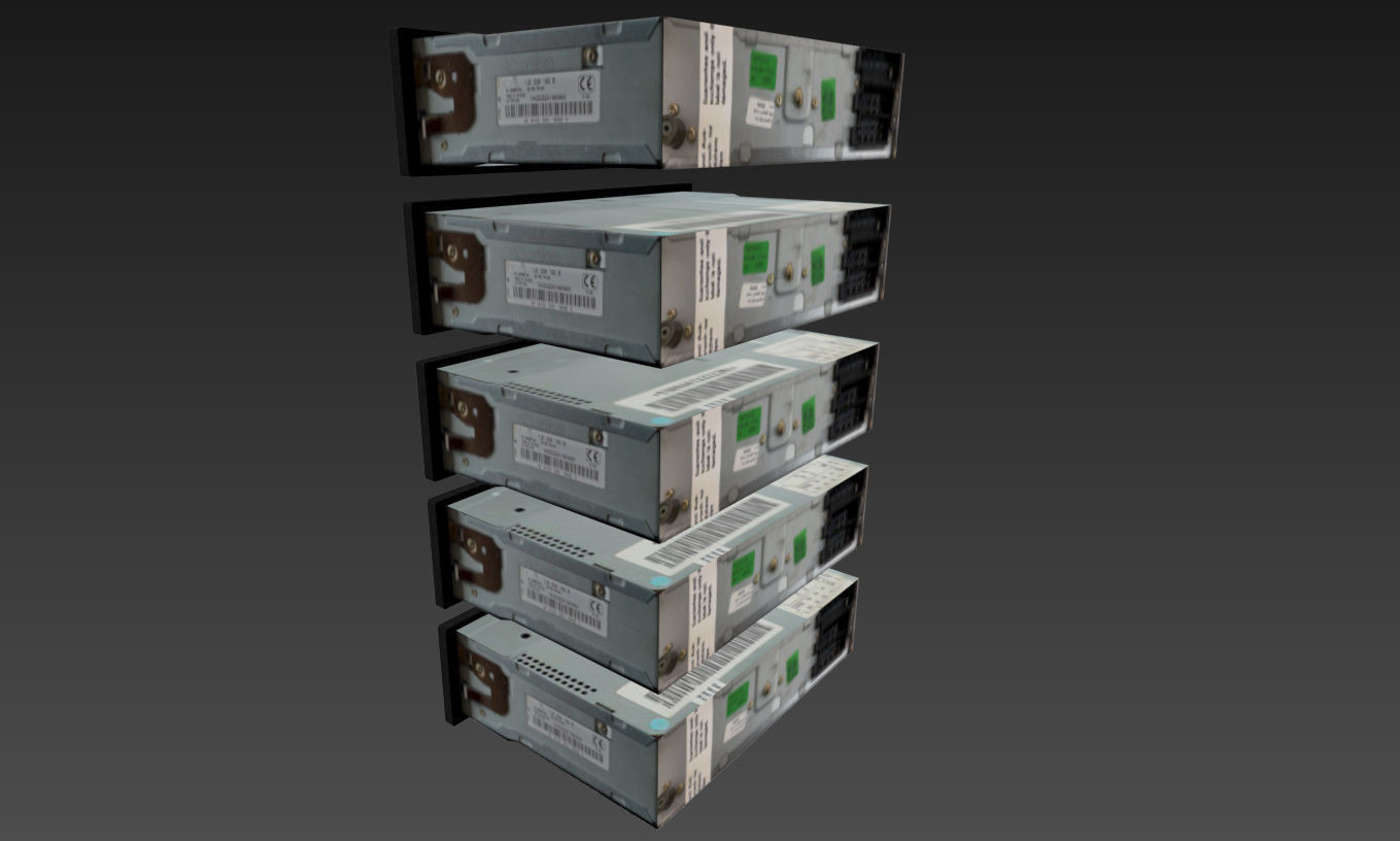Volkswagen Car Radio Pack Low-poly 3D model_14