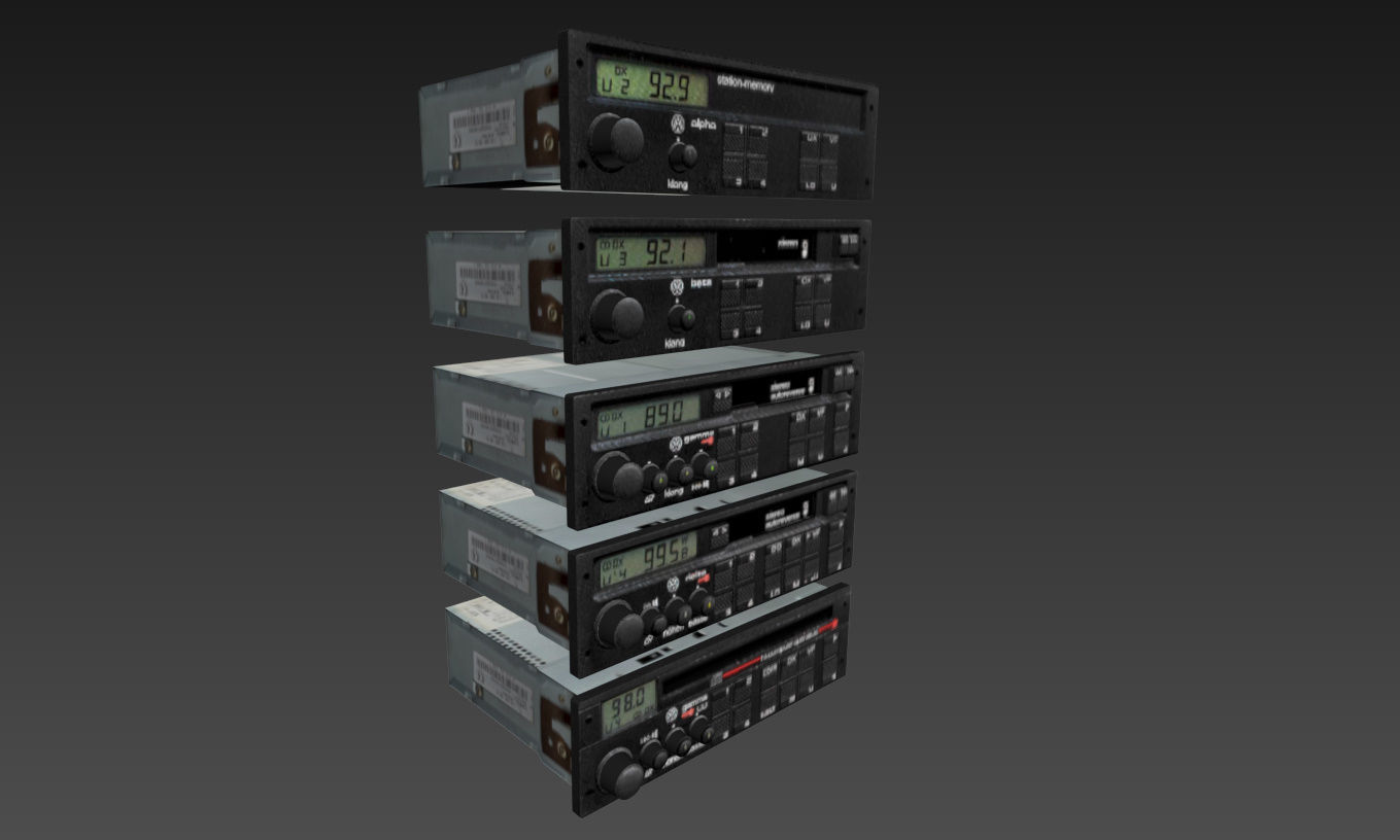 Volkswagen Car Radio Pack Low-poly 3D model_8