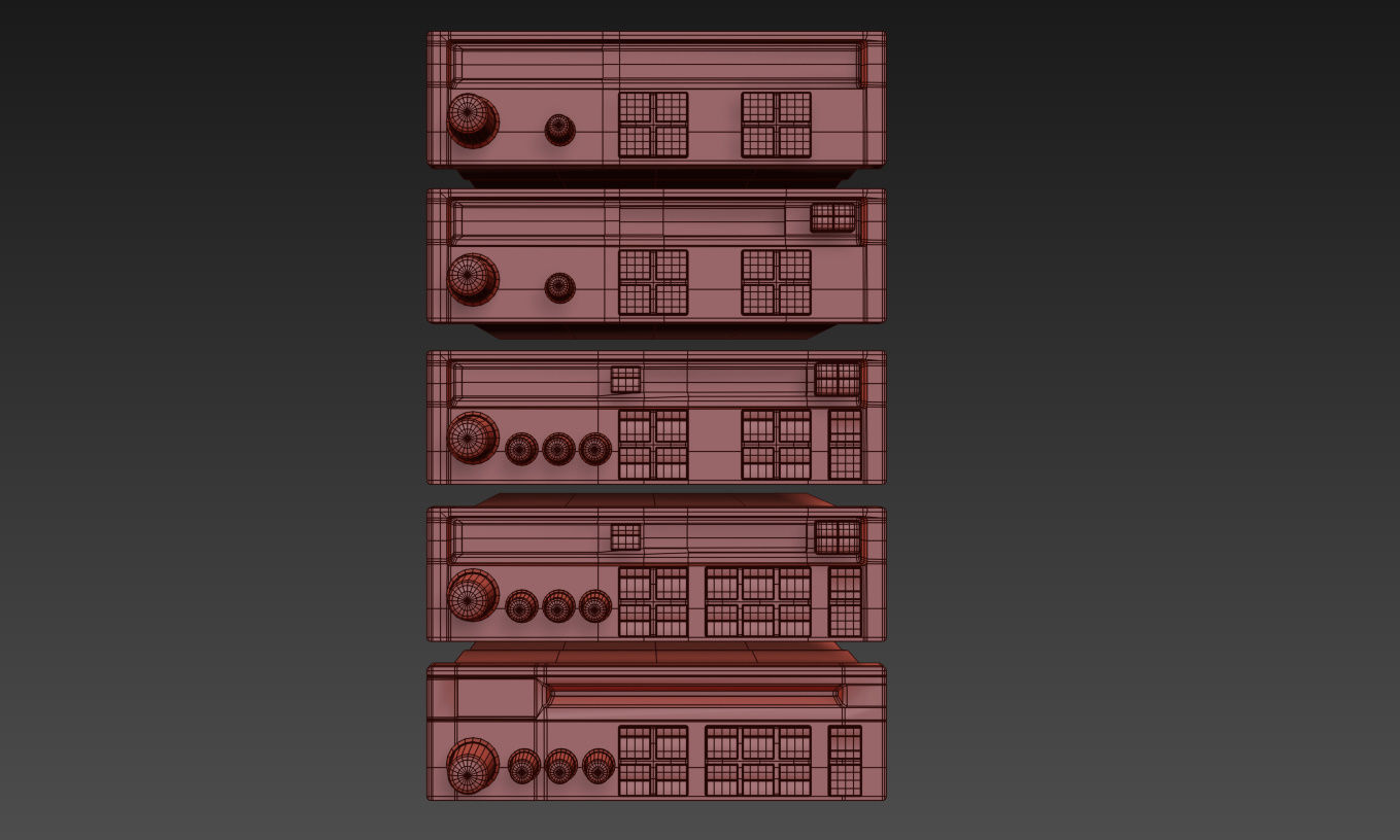 Volkswagen Car Radio Pack Low-poly 3D model_13