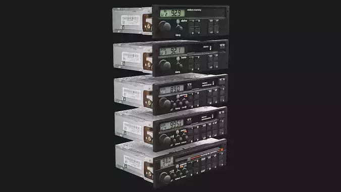 Volkswagen Car Radio Pack Low-poly 3D model
