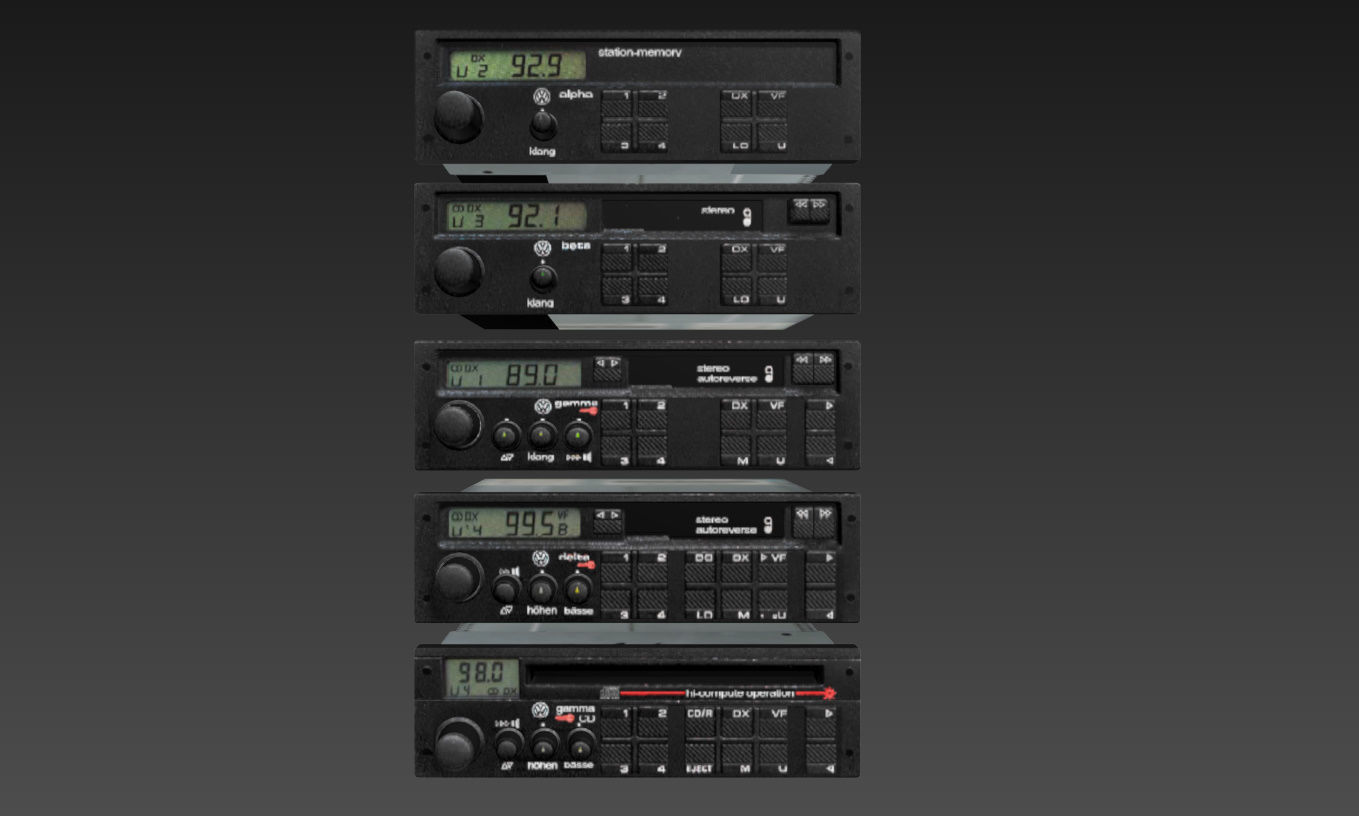 Volkswagen Car Radio Pack Low-poly 3D model_11
