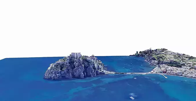 Aragonese Castle - castello Low-poly 3D model