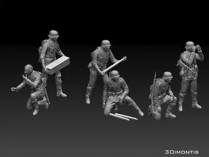 German artillery crew 3D print model