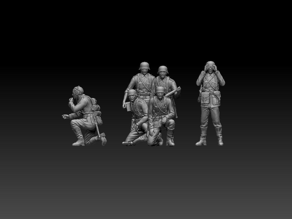 German artillery crew 3D print model_4
