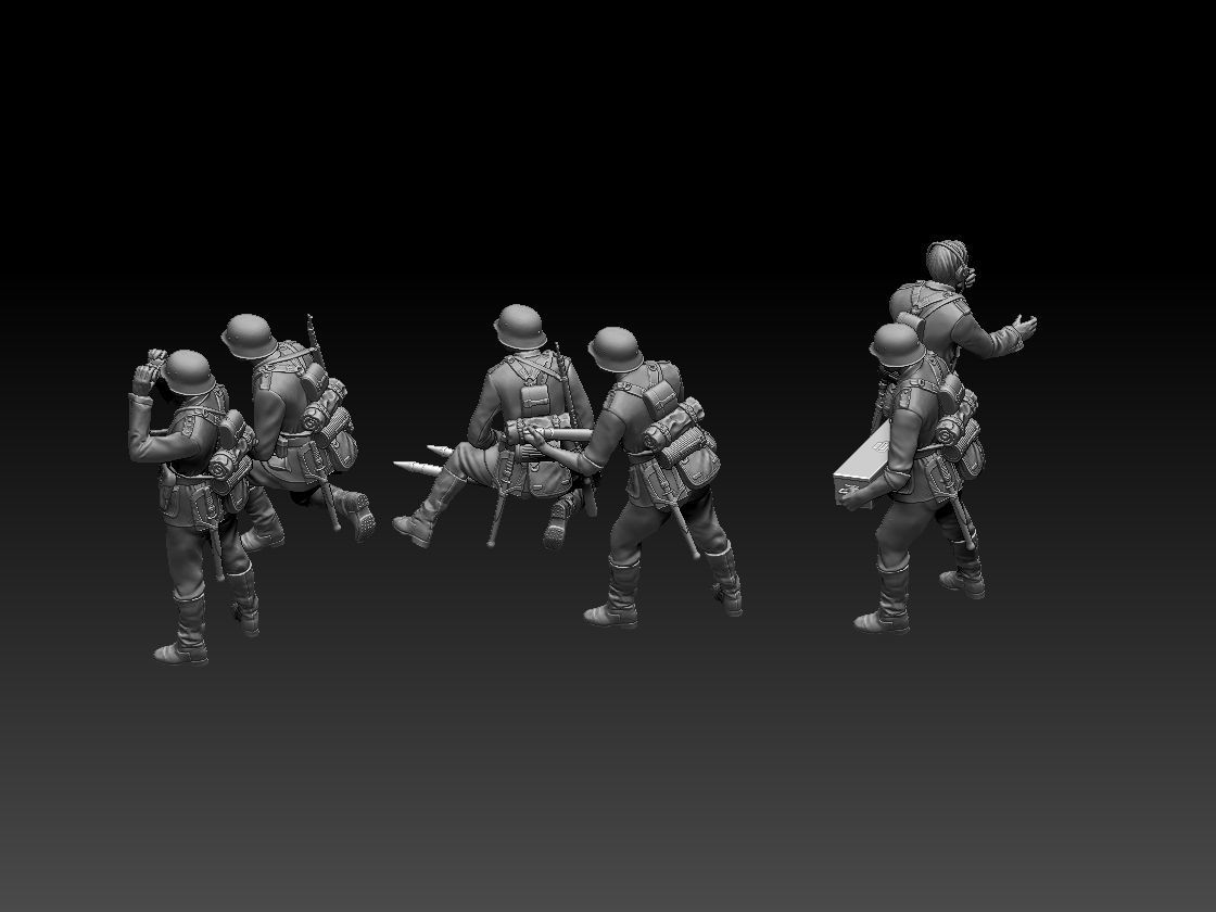 German artillery crew 3D print model_2
