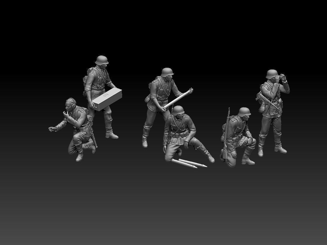 German artillery crew 3D print model_12