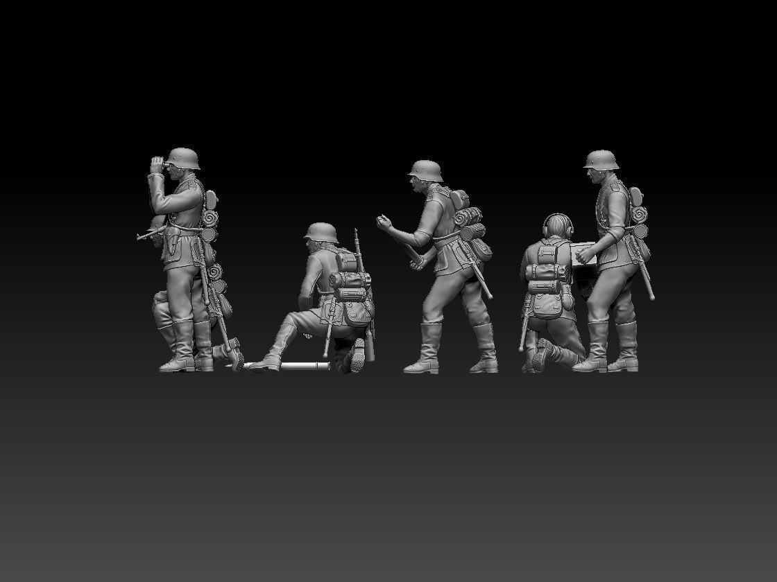German artillery crew 3D print model_13