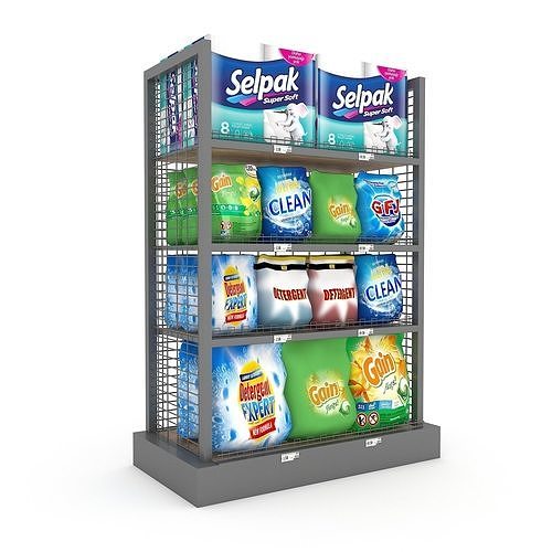 model cleaning product market stand 03 Low-poly 3D model