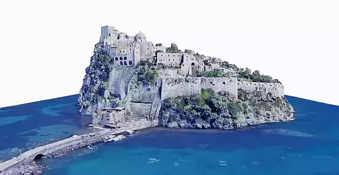 Aragonese Castle - close view Low-poly 3D model